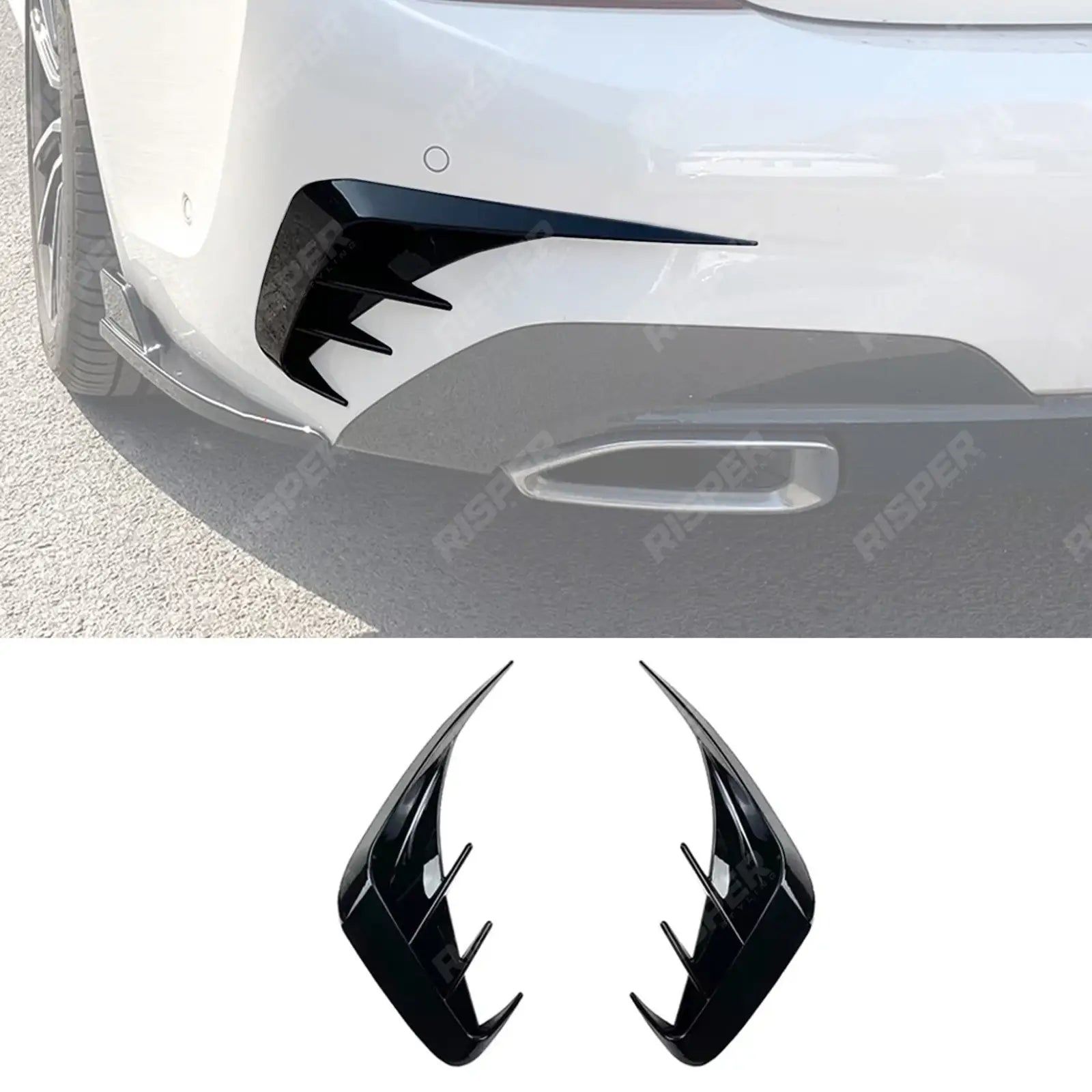 BMW 3 SERIES G20 M SPORT PRE LCI 2019-2022 REAR BUMPER SPORT VENTS IN GLOSS BLACK Body Trims Main image
