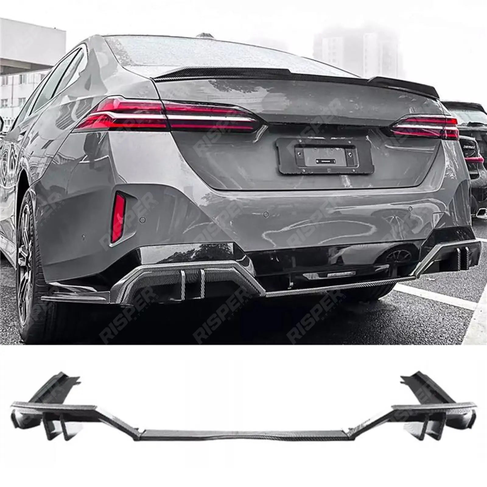 Bmw 5 Series G60 2024 On M Sport Rear Diffuser In Carbon Look Main image