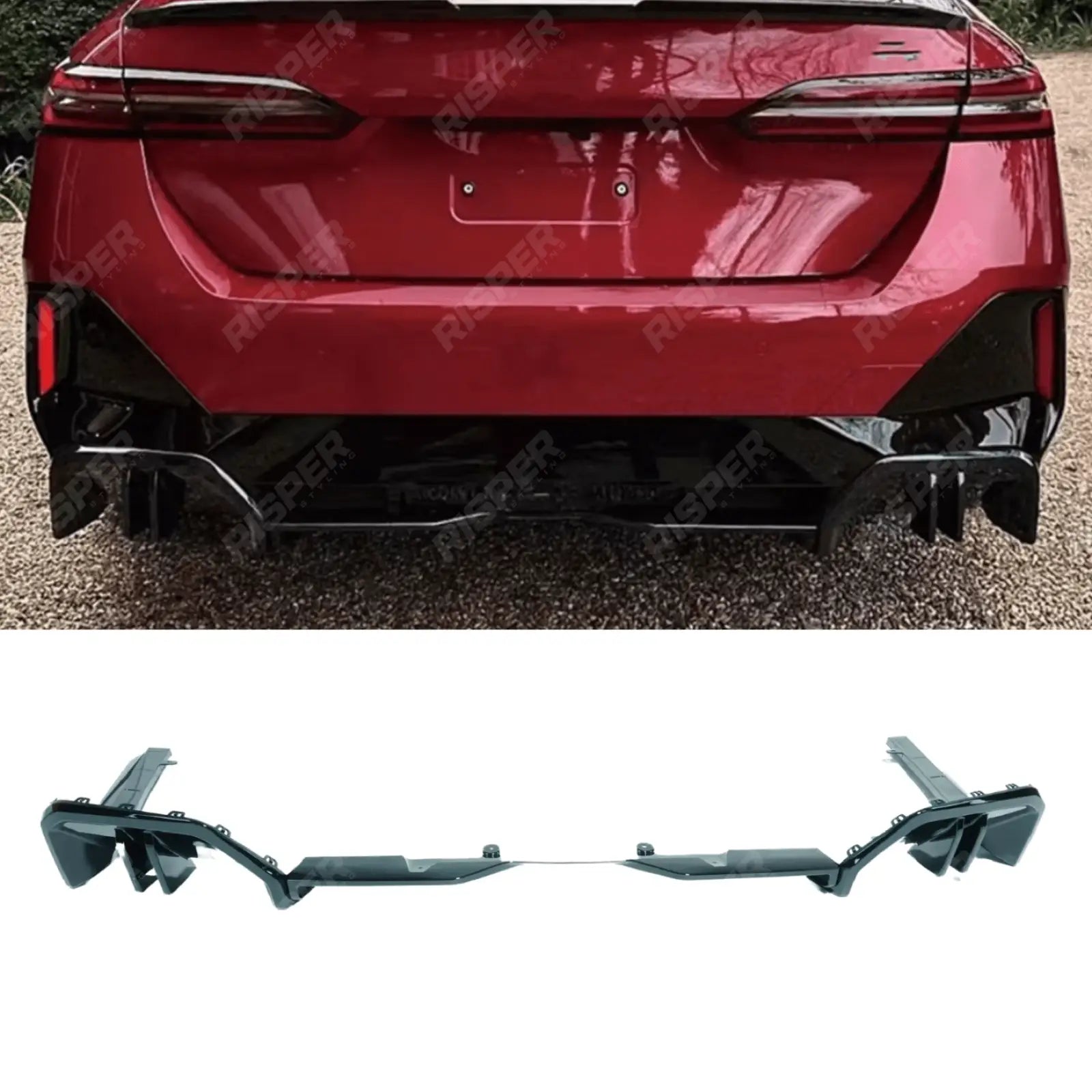 Bmw 5 Series G60 G68 M Sport Rear Diffuser In Gloss Black Main image