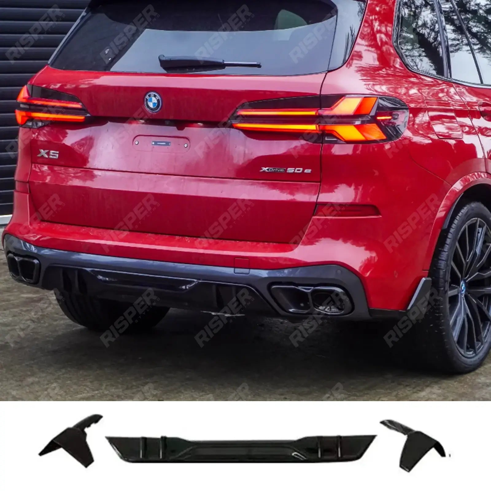 BMW X5 G05 LCI M Sport 2023+ Rear Diffuser In Gloss Black Diffuser Main image