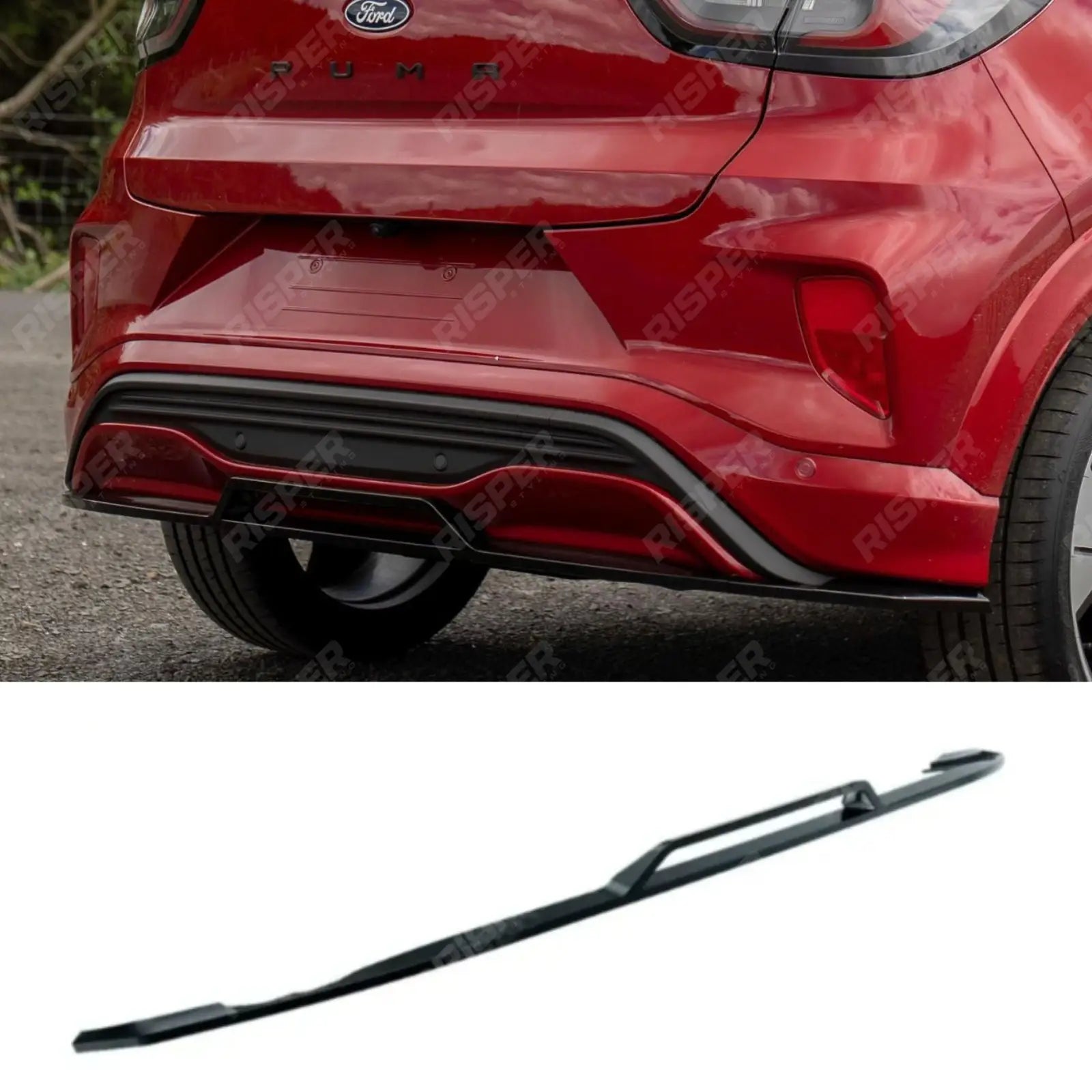 Rear Diffuser In Gloss Black For Ford Puma ST Line & ST Line X 2024+ - Diffuser Main image