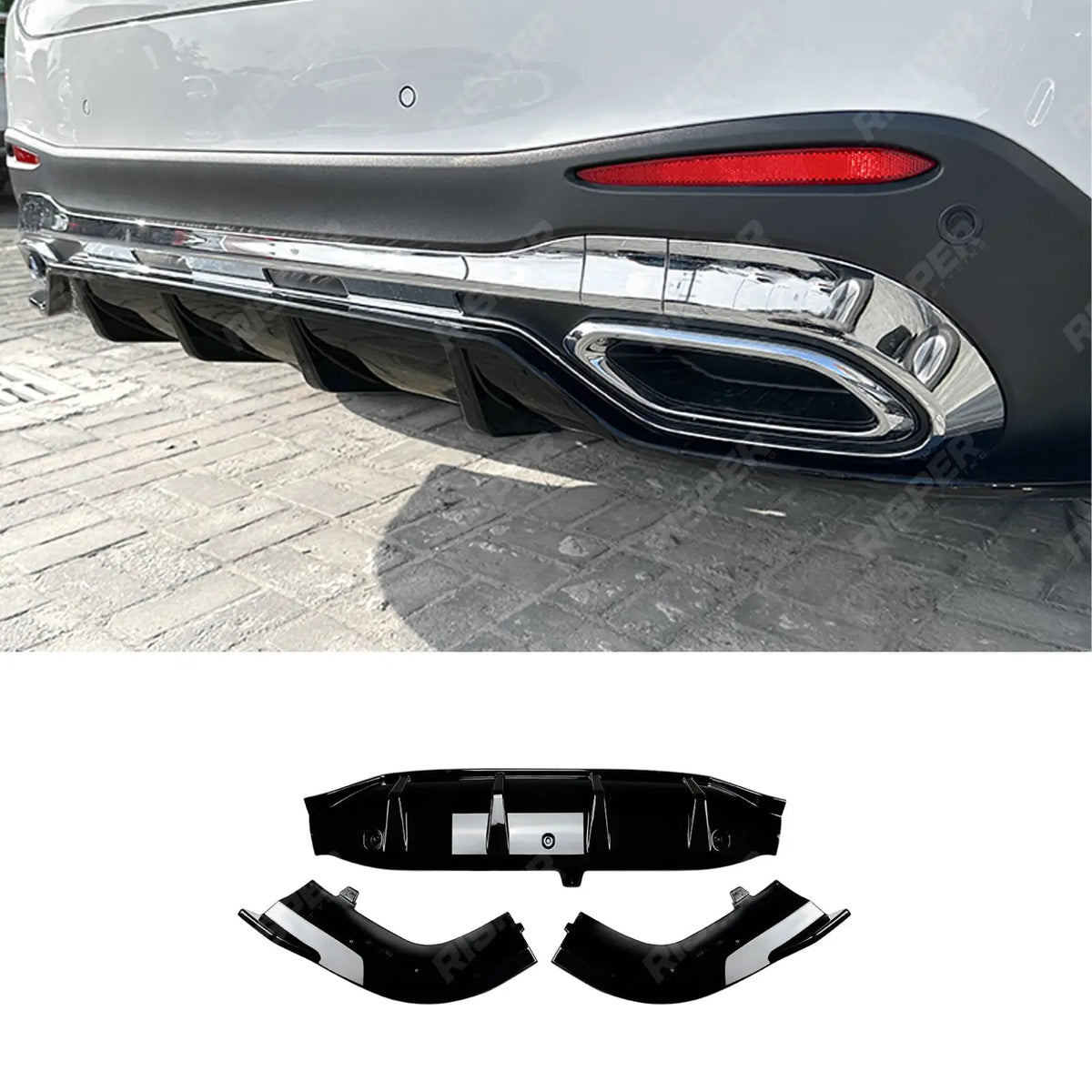 Rear Diffuser in Gloss Black For Mercedes GLC X254 2023 on - Diffuser Main image