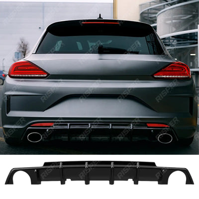 Rear Diffuser in Gloss Black For Volkswagen Sirocco R 2014-2017 - Diffuser