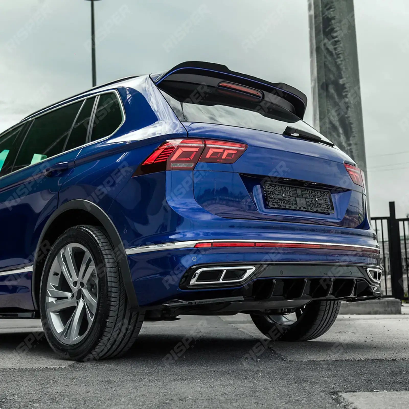 VW Tiguan R-Line 2020-2024 Rear Diffuser In Gloss Black - Diffuser
