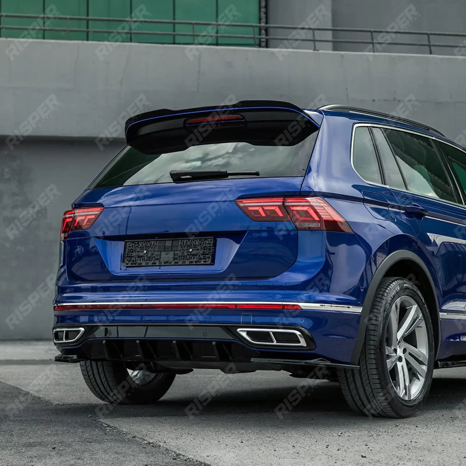 VW Tiguan R-Line 2020-2024 Rear Diffuser In Gloss Black - Diffuser