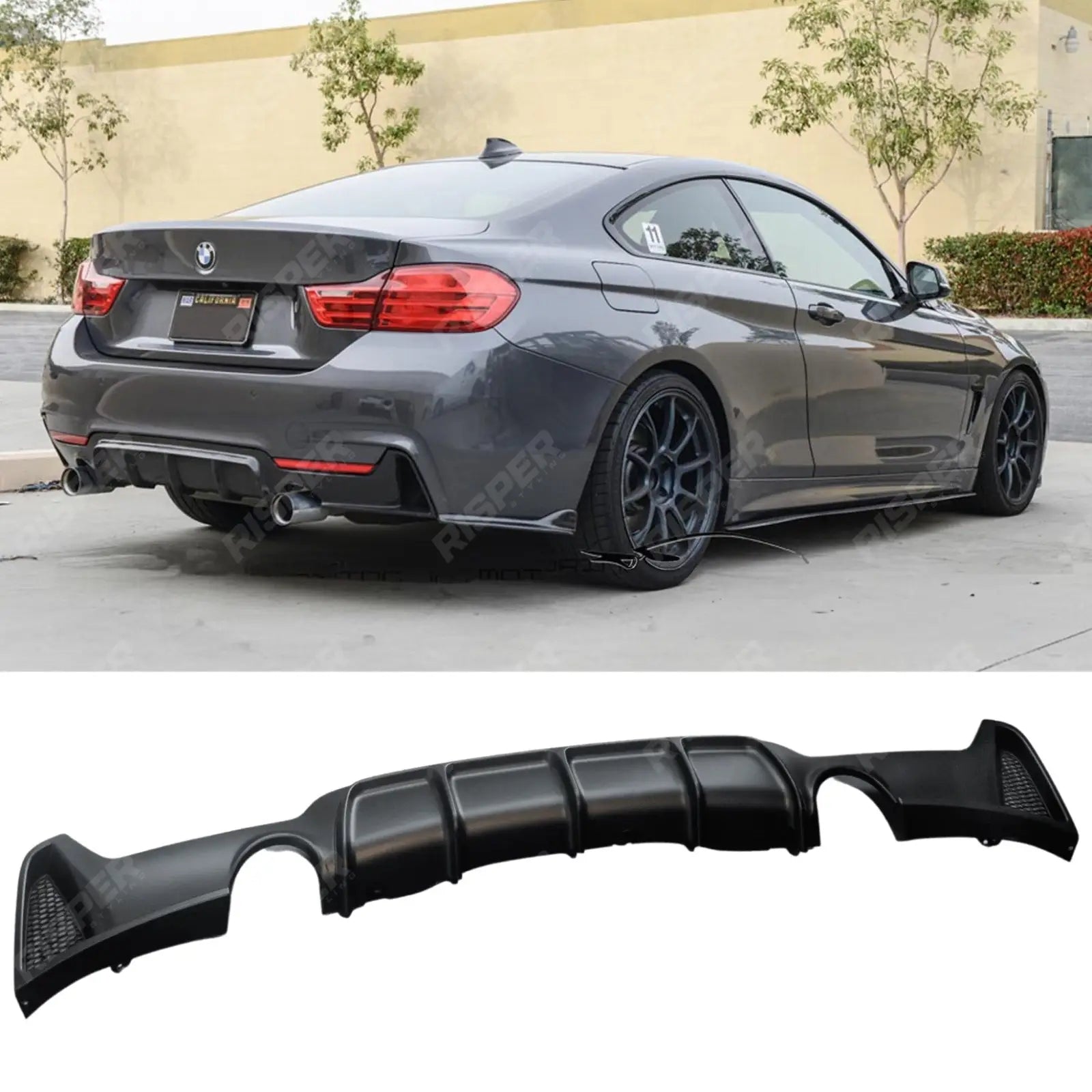 Bmw 4 Series F32 F36 M Sport 2014 - 2020 Rear Diffuser In Matte Black 0___0 Main image