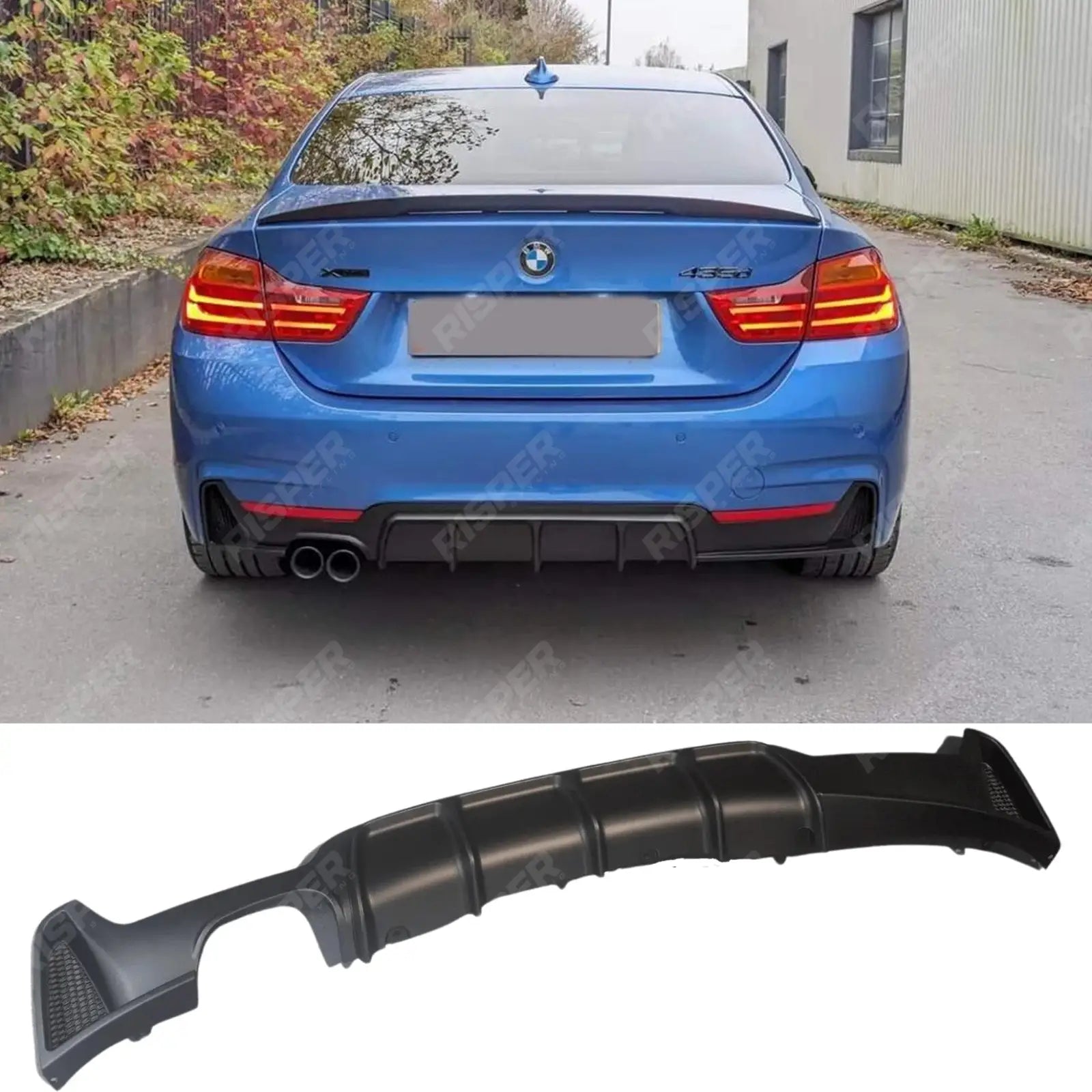 Bmw 4 Series F32 F36 M Sport 2014 - 2020 Rear Diffuser In Matte Black 00___ Main image