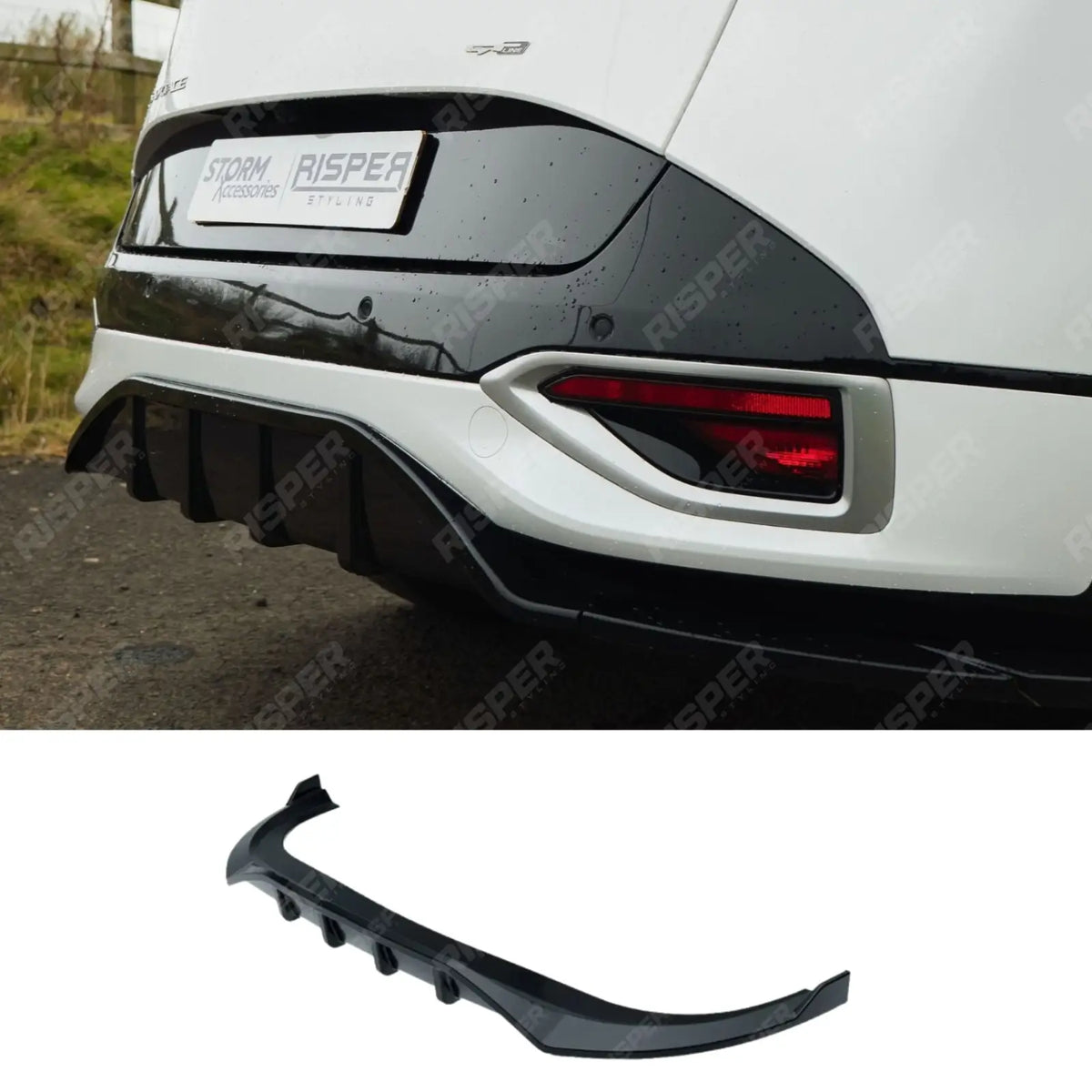 Rear Diffuser & Side Splitters Gloss Black For Kia Sportage MK5 GT Line 2021-2025 - Diffuser Main image