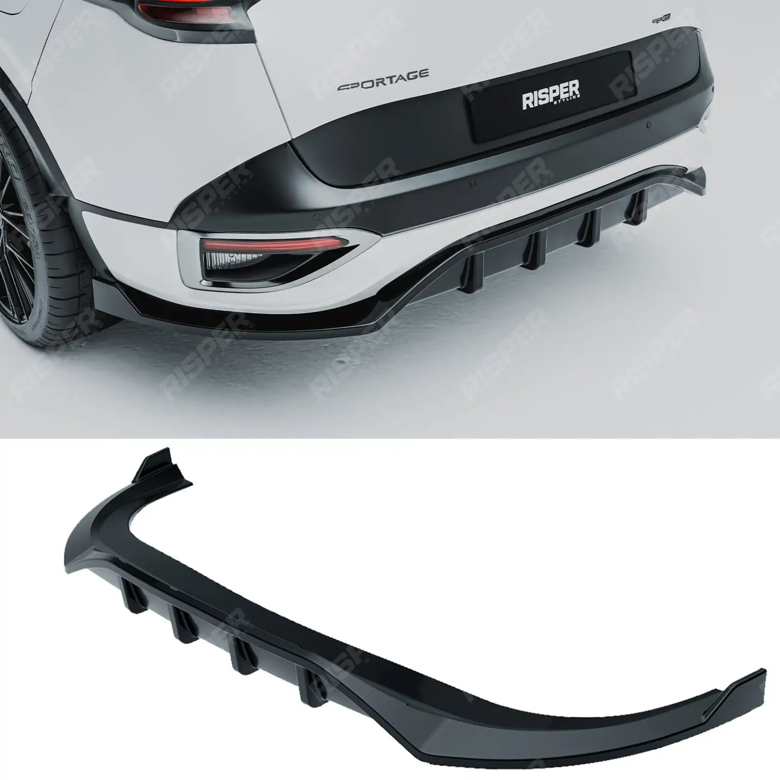 Kia Sportage MK5 GT Line 2021-2025 Rear Diffuser & Side Splitters Gloss Black Aero Kit