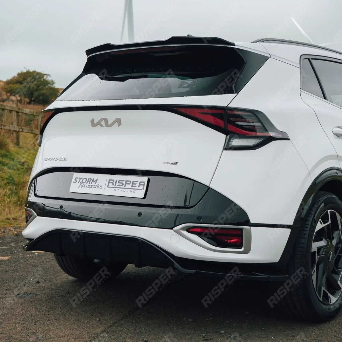 Rear Diffuser & Side Splitters Gloss Black For Kia Sportage MK5 GT Line 2021-2025 - Diffuser