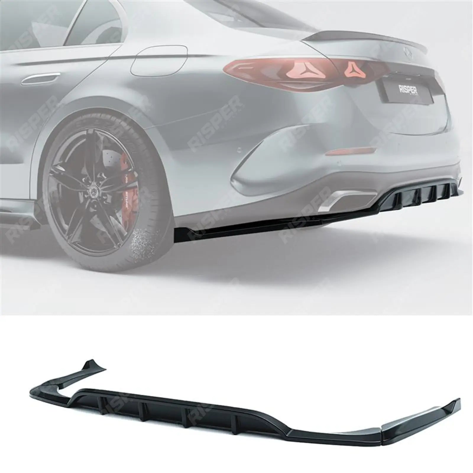 Mercedes E Class W214 AMG Line 2024+ Rear Diffuser With Corner Splitters Diffuser Main image
