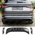 Rear Diffuser With Rear Side Splitters For Skoda Kodiaq Sportline Mk1 Facelift 2021-2023 - Diffuser