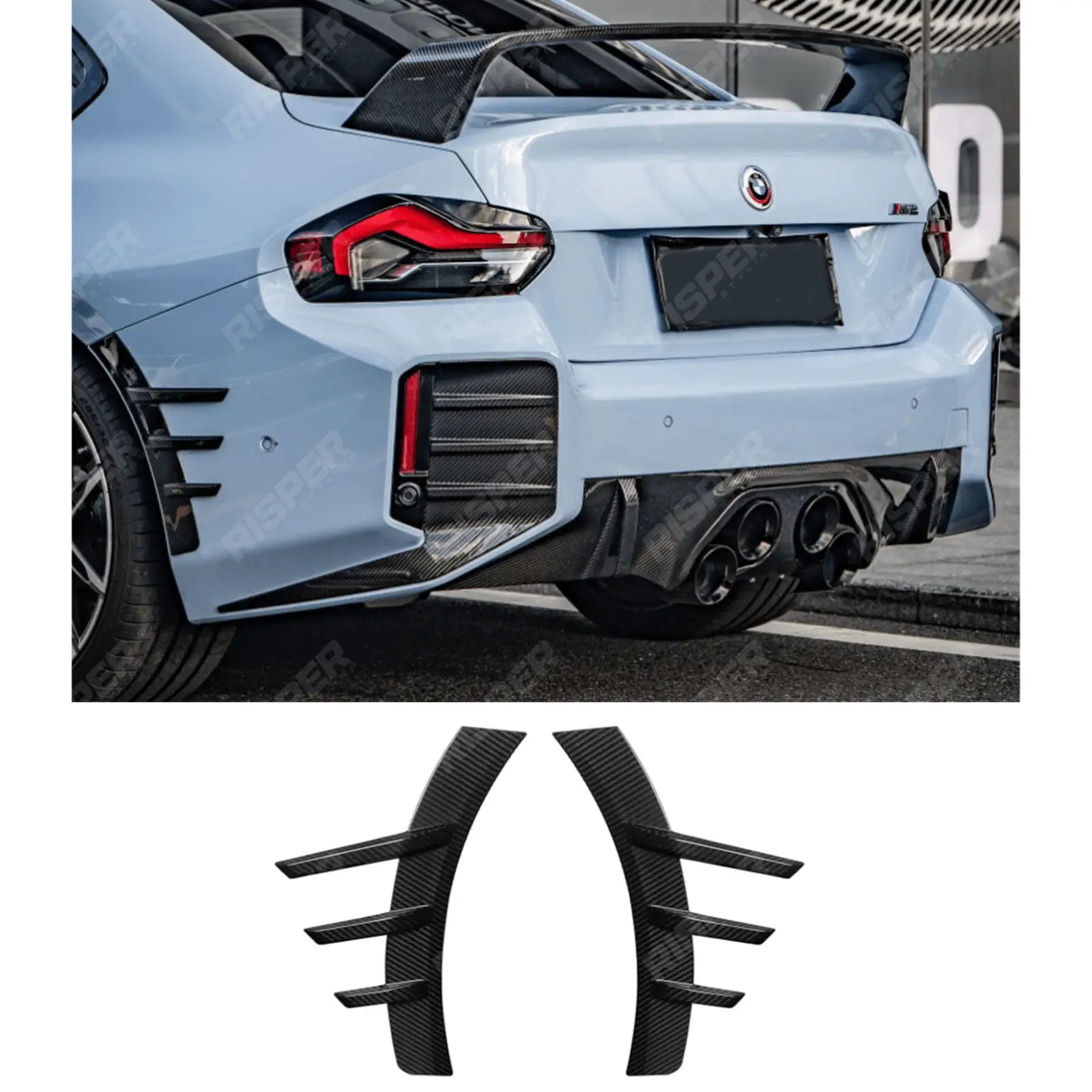 BMW M2 G87 Pre Preg Carbon Fibre Rear Fender Trims Main image