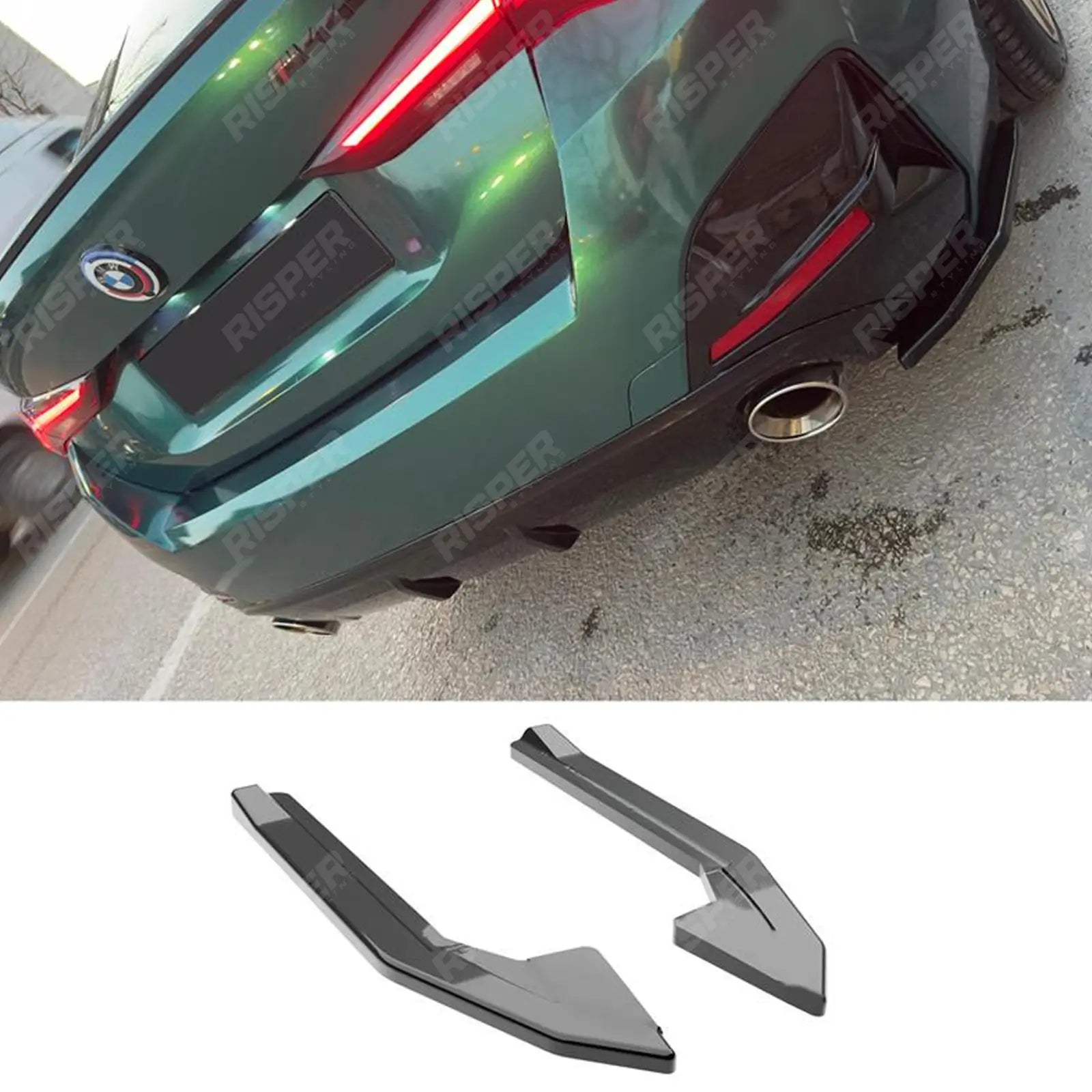 Bmw I4 & 4 Series Grand Coupe M Sport G26 2021+ Rear Side Splitters Bumper Splitter Main image