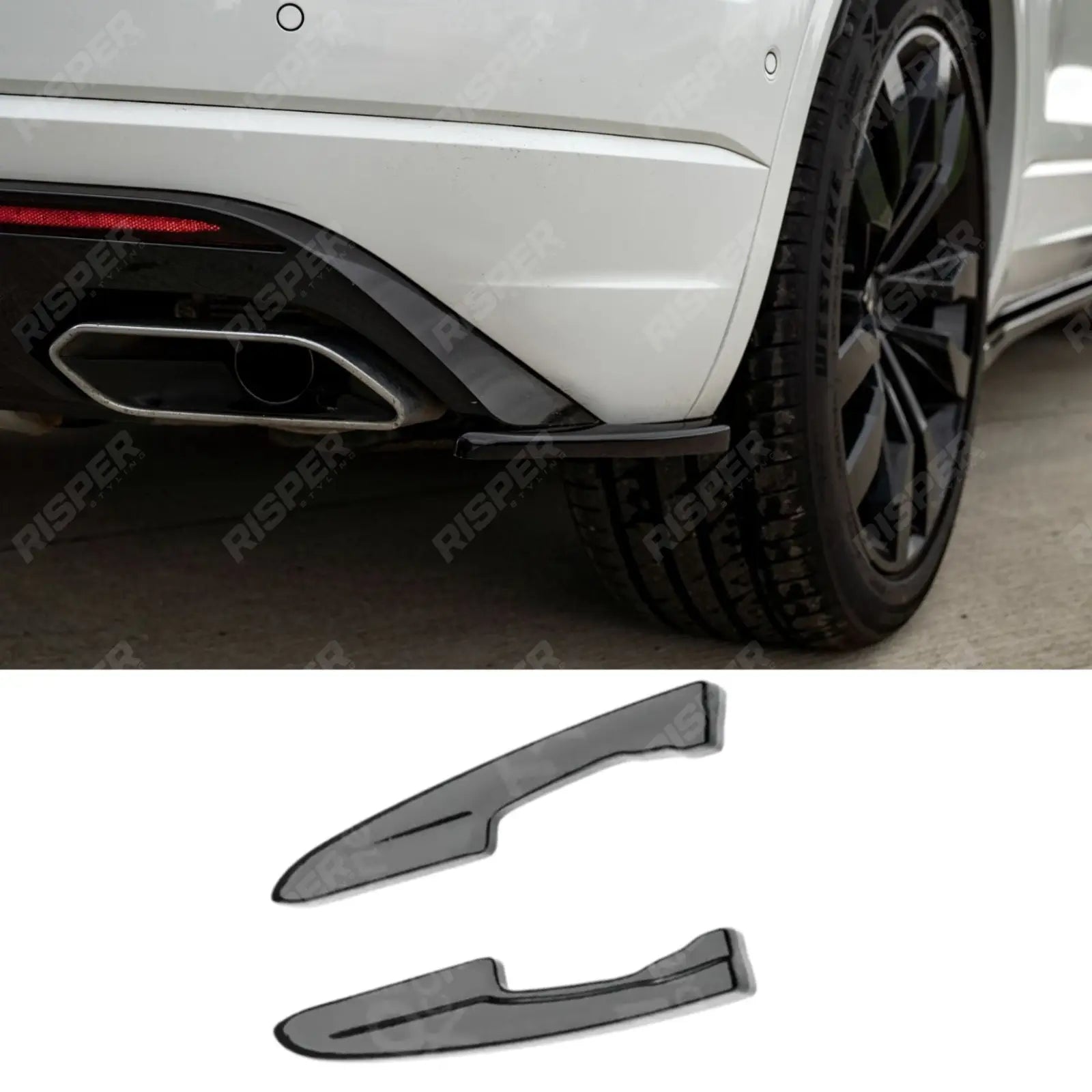 Rear Side Splitters For VW Touareg MK3 R-Line 2018+ - Rear Bumper Splitters Main image