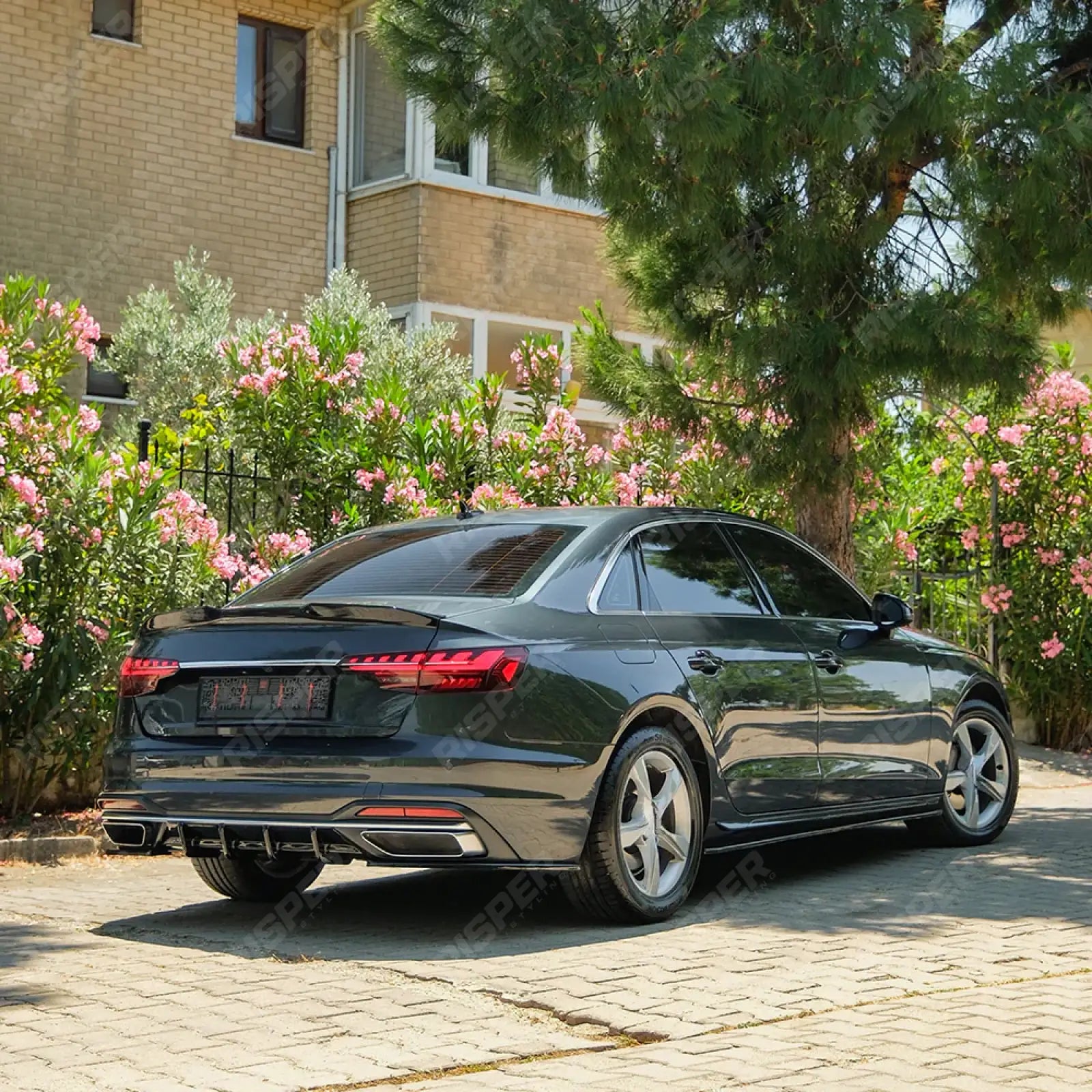 Audi A4 B9 Facelift 2019-2024 Rear Side Splitters In Gloss Black Rear Side Splitters
