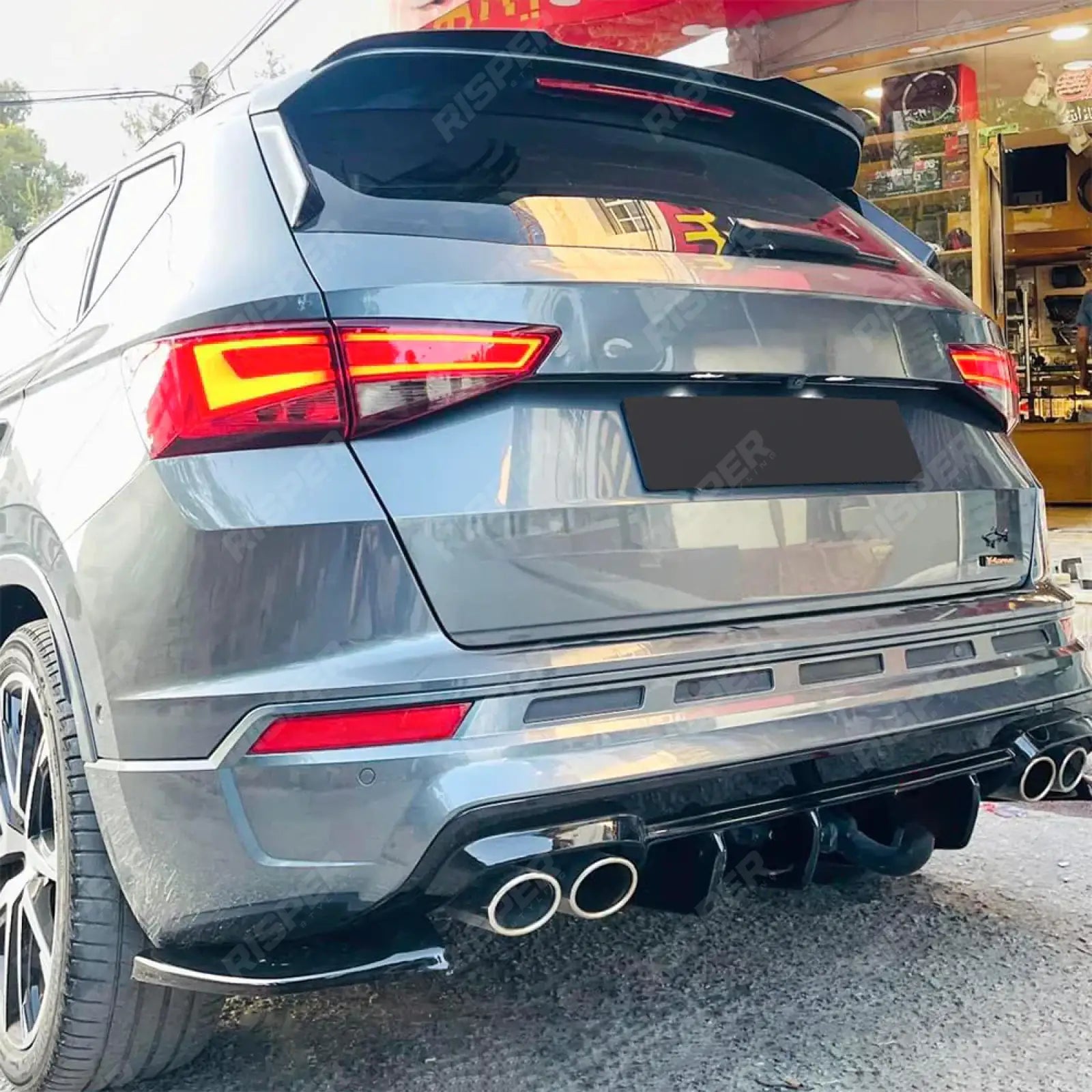 Cupra Ateca Mk1 2018 on Rear Side Splitters in Gloss Black - Rear Bumper Splitters