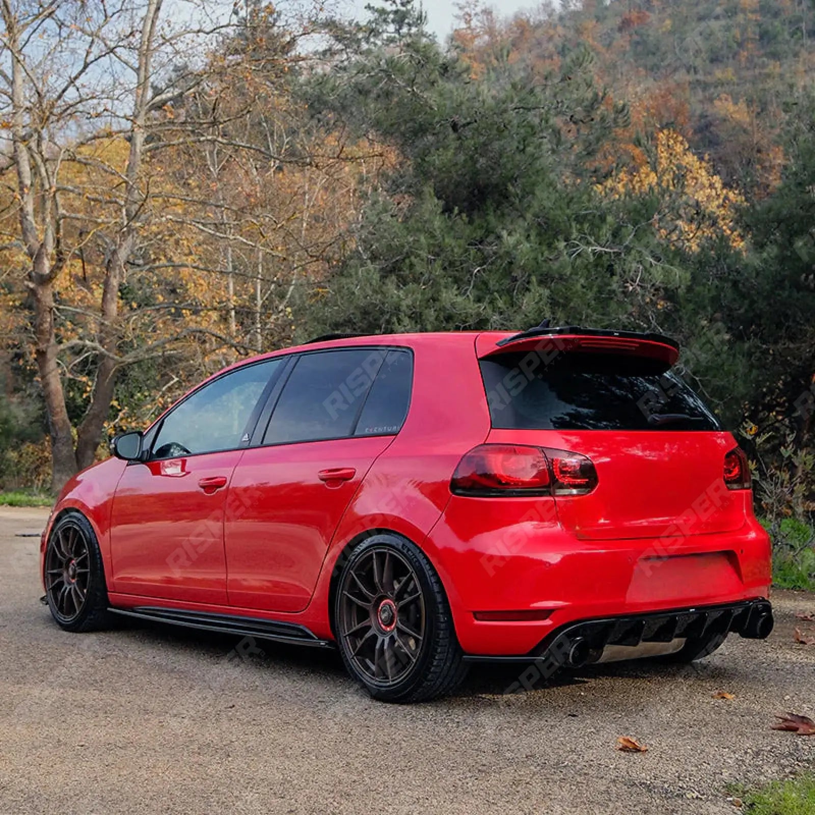 Rear Side Splitters in Gloss Black For Volkswagen Golf GTI / GTD 2008-2012 - Rear Bumper Splitters