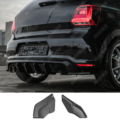 Volkswagen Polo Gti Mk5 2009-2014 Rear Side Splitters in Gloss Black - Rear Bumper Splitters