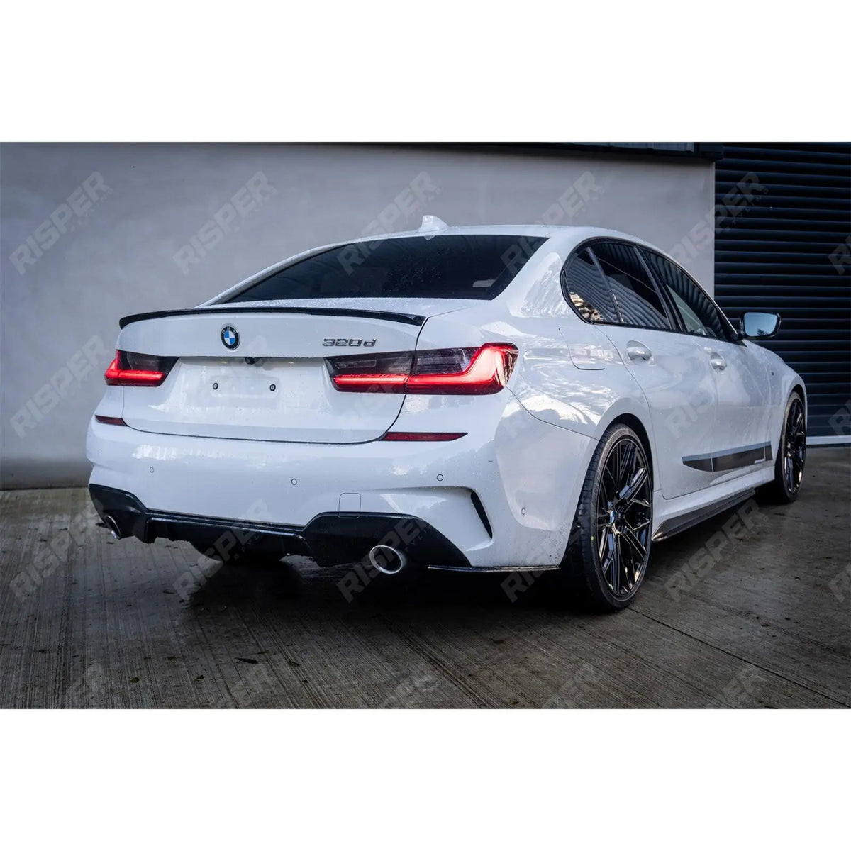 BMW 3 Series G20 G28 2018+ Gloss Black Rear Spats Extensions for M Sport Bumper