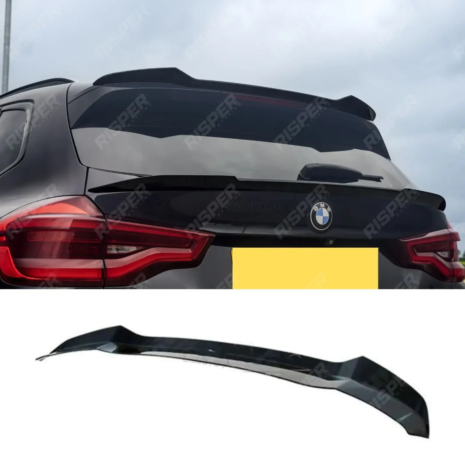 BMW X3 G01 2018-2021 M Sport Rear Spoiler Cap in Gloss Black Spoiler Main image