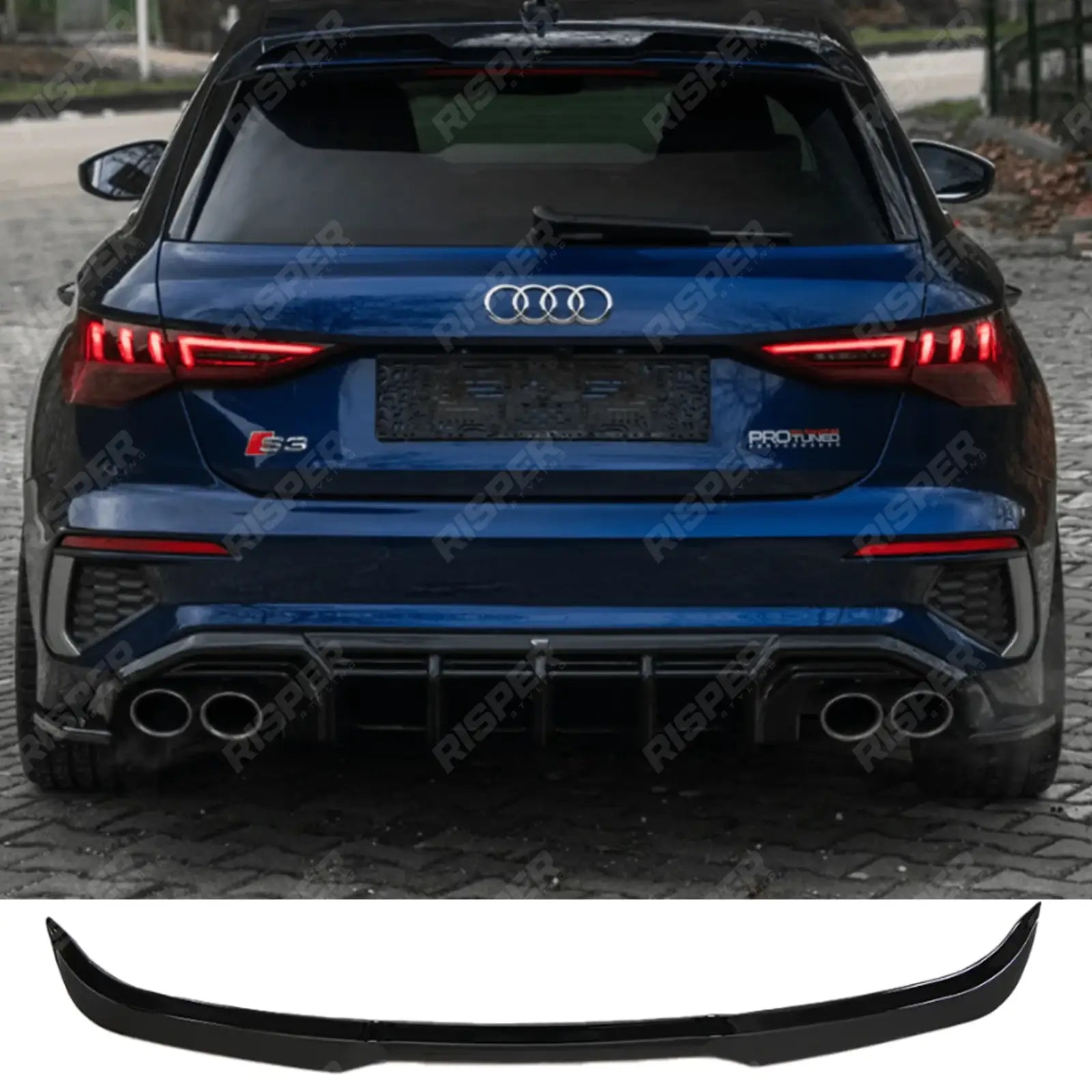 Audi S3/RS3/A3 S-Line 8Y 2020+ Spoiler In Gloss Black Spoiler Main image