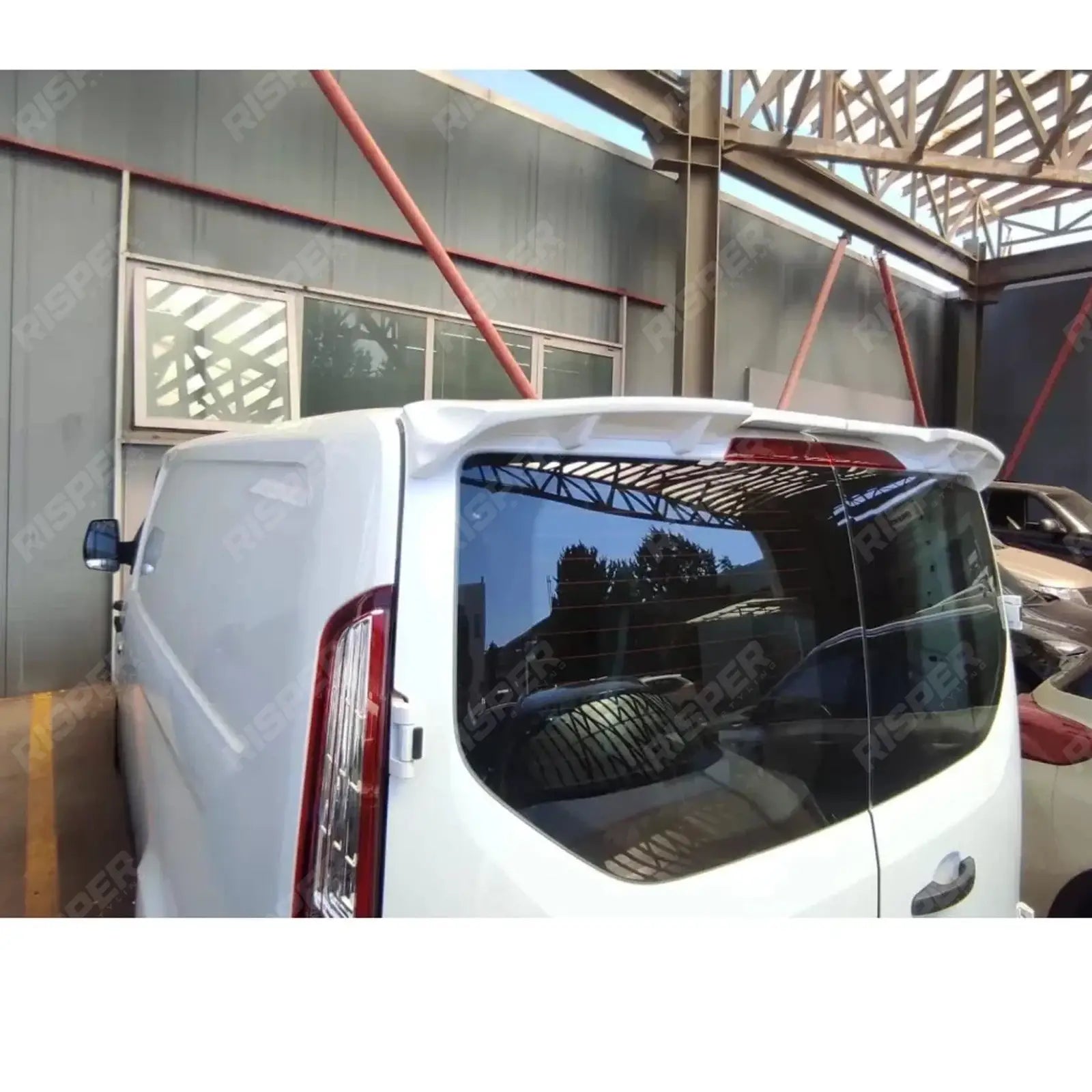 Ford Transit Custom - 2012 - 2024 - Rear Spoiler V2 - Barn Doors - Unpainted Main image