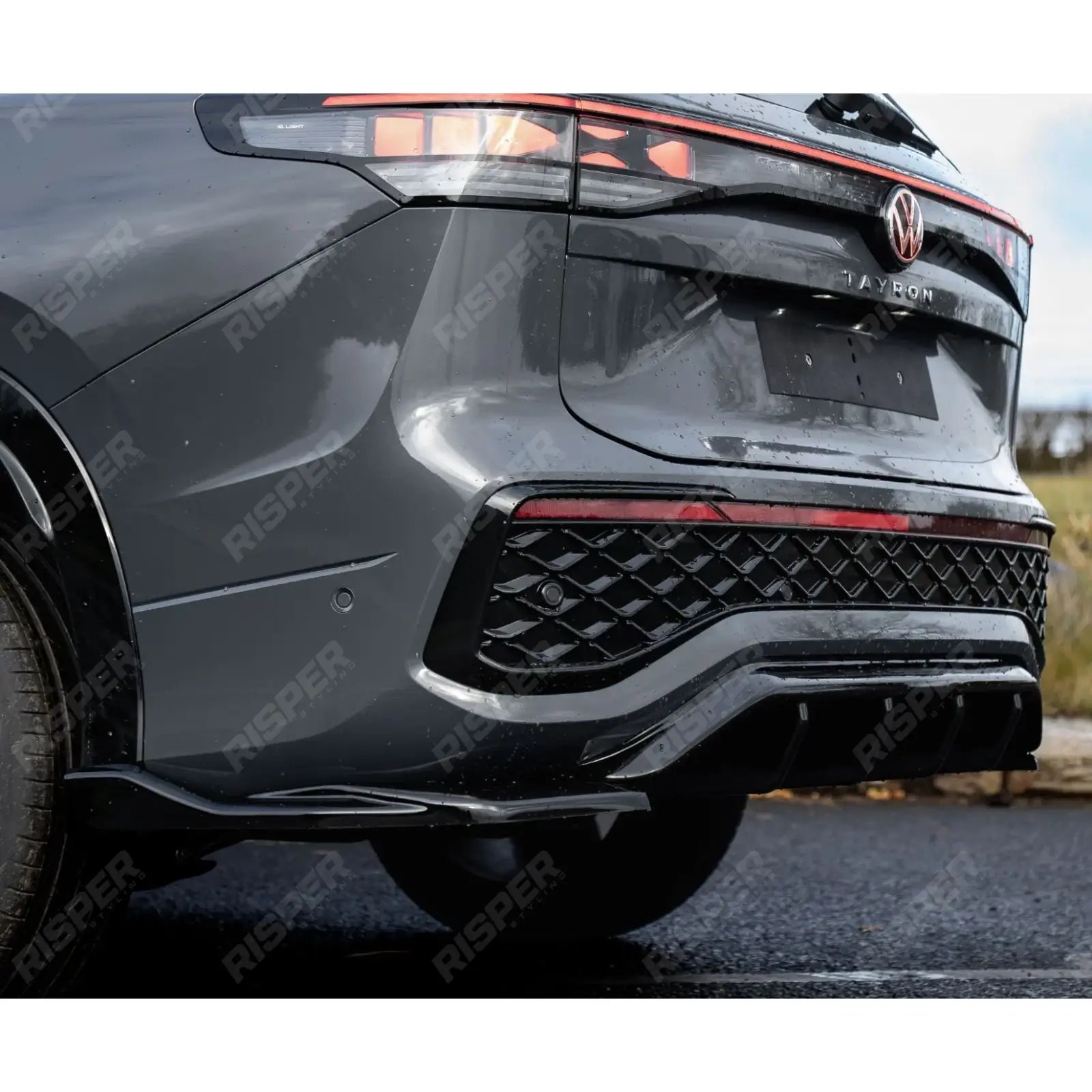 VW Tayron 2025 On Rear Valance In Gloss Black - Diffuser