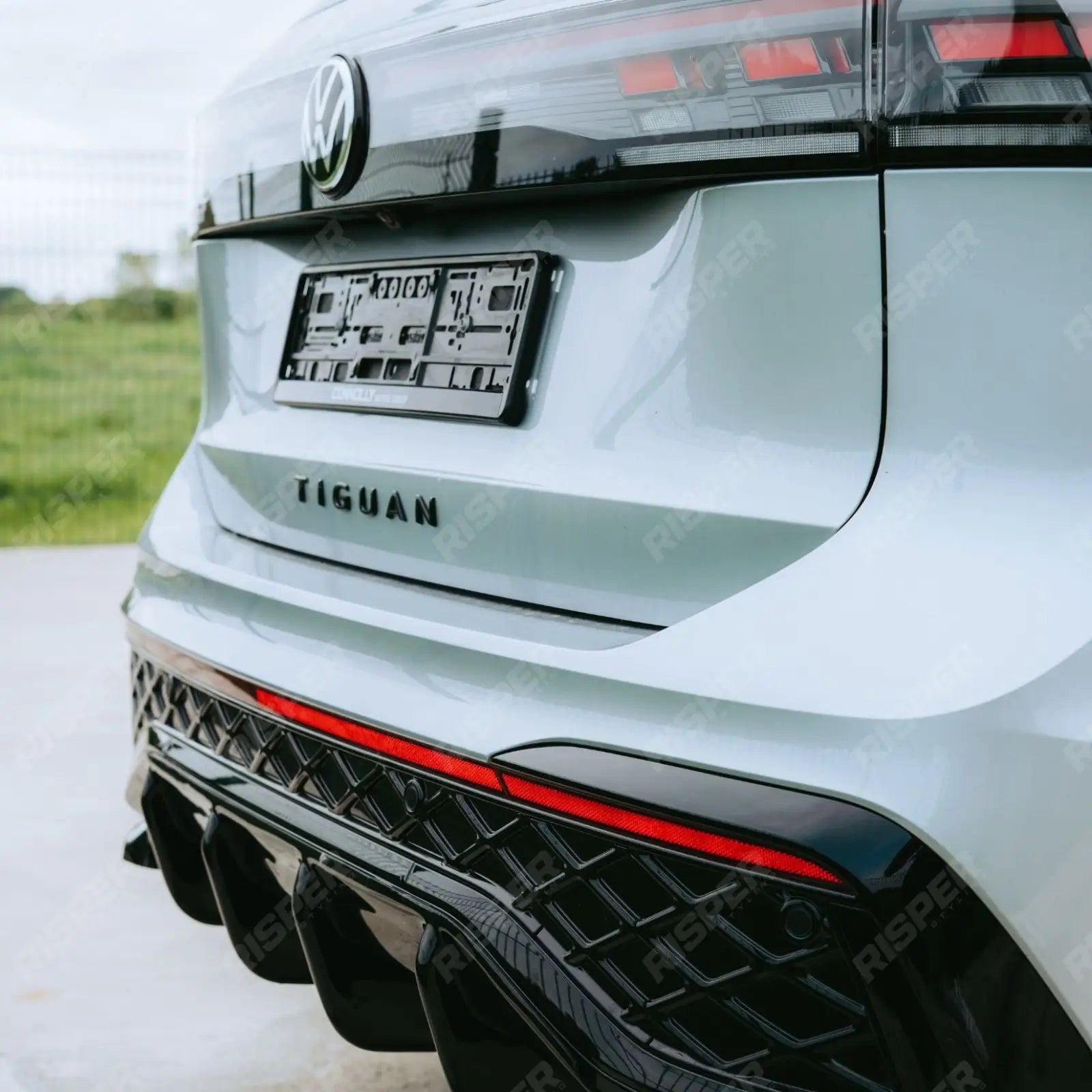 Rear Valance In Gloss Black For VW Tiguan R-Line MK3 2024 On - Diffuser