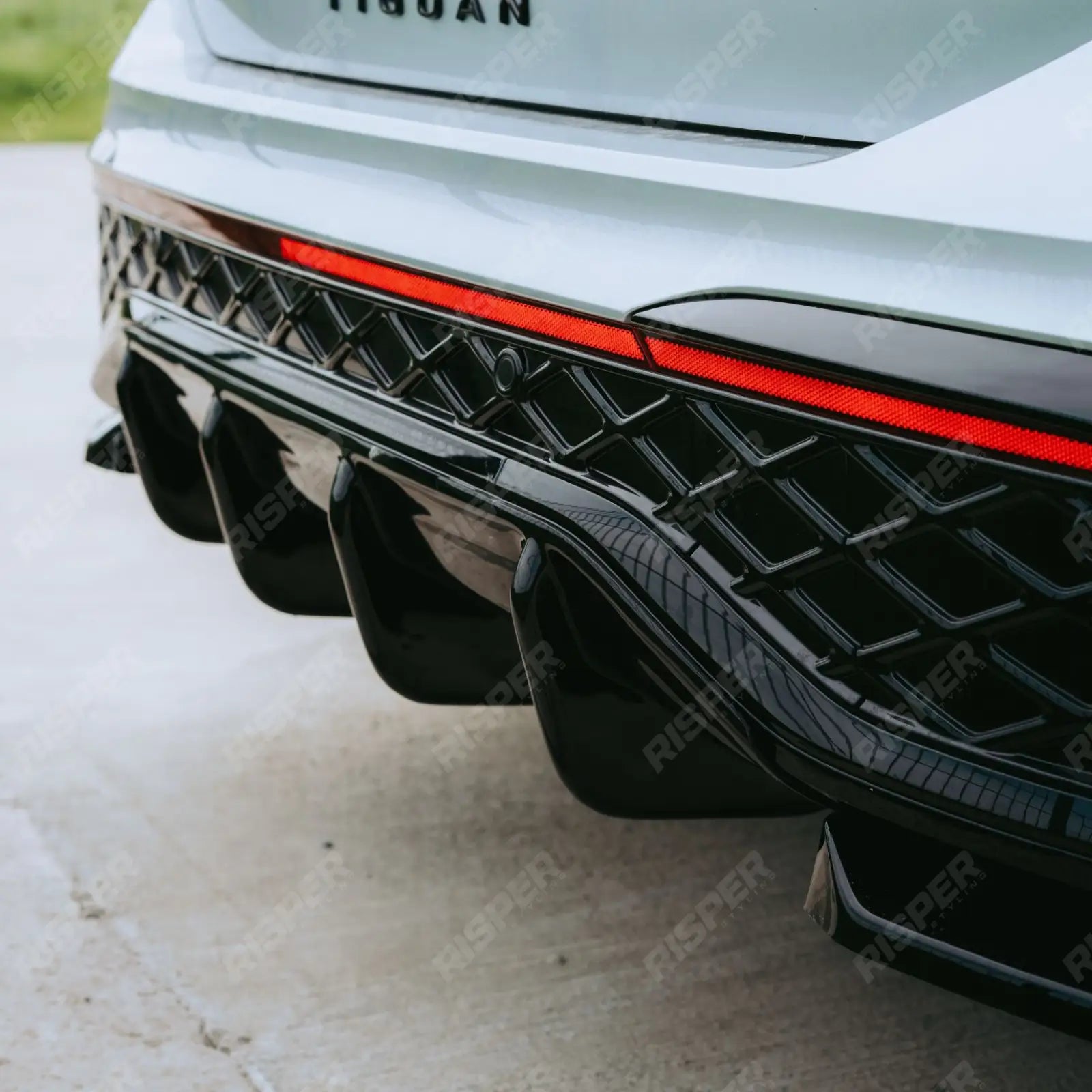 Rear Valance In Gloss Black For VW Tiguan R-Line MK3 2024 On - Diffuser