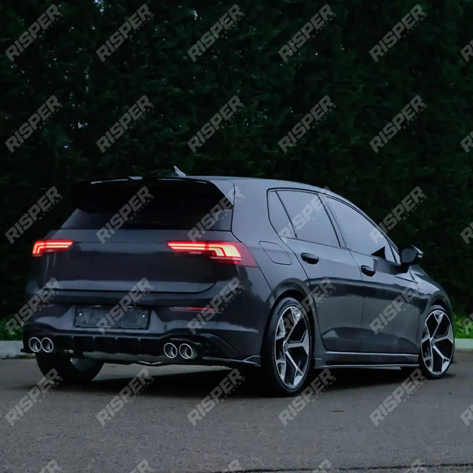 Rear Valance With Side Splitters in Gloss Black For VW Golf Mk8 Standard Secondary image