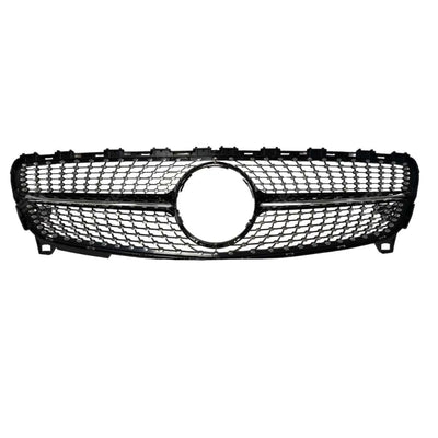 Replacement Chrome Silver Grille - Diamond AMG Look For Mercedes Benz A Class W176 2016-2018 - Grilles
