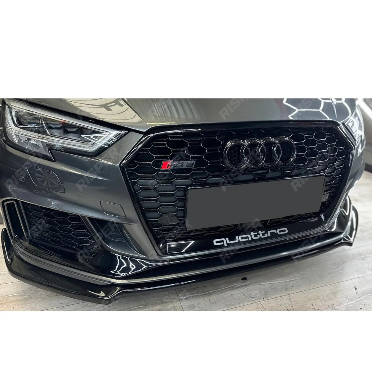 Audi RS3 (8V) Facelift 2017 - 2020 Gloss Black Risper Front Splitter Main image