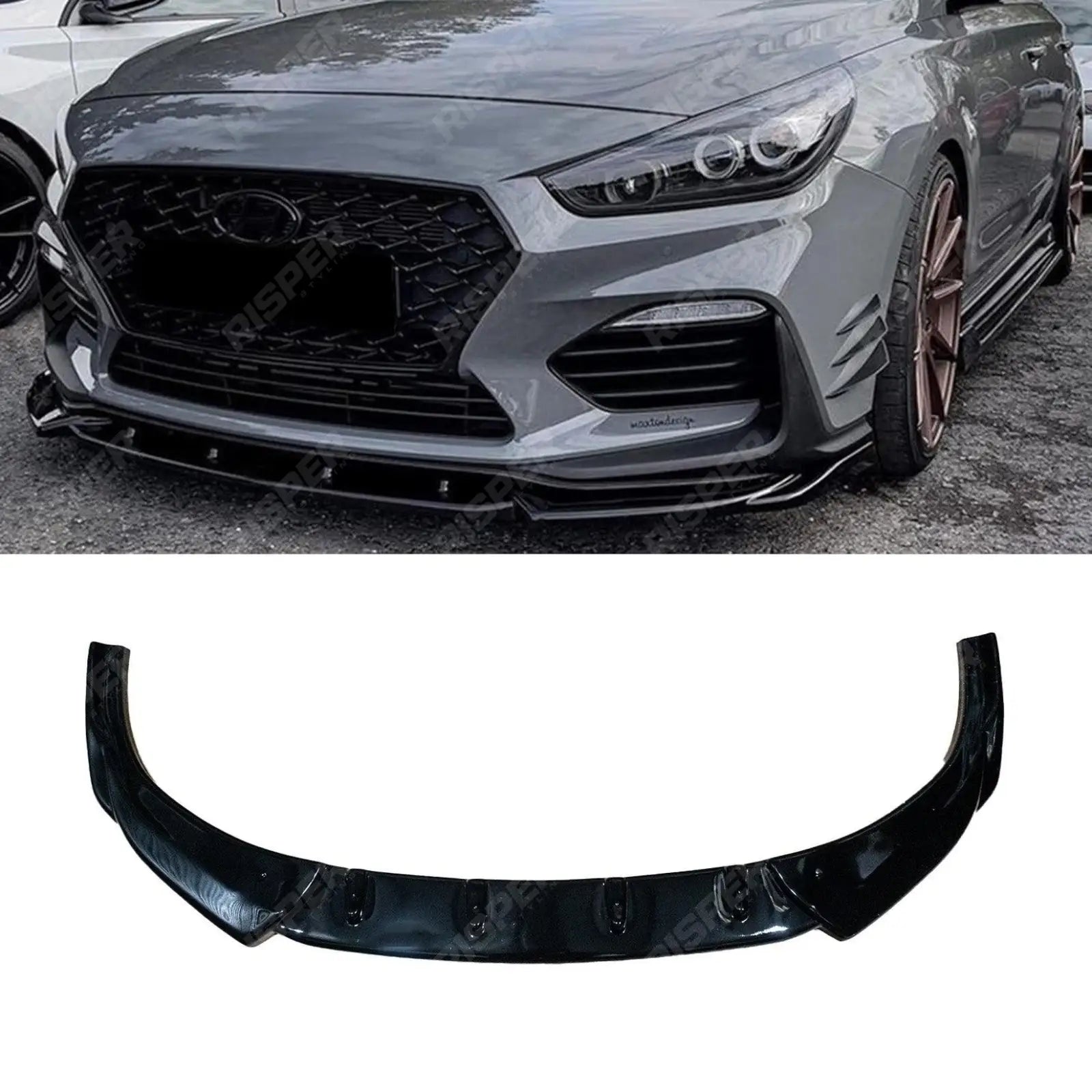 Hyundai i30 N MK3 Hatchback/Fastback 2017 - 2020 - RISPER Front Splitter In Gloss Black Main image