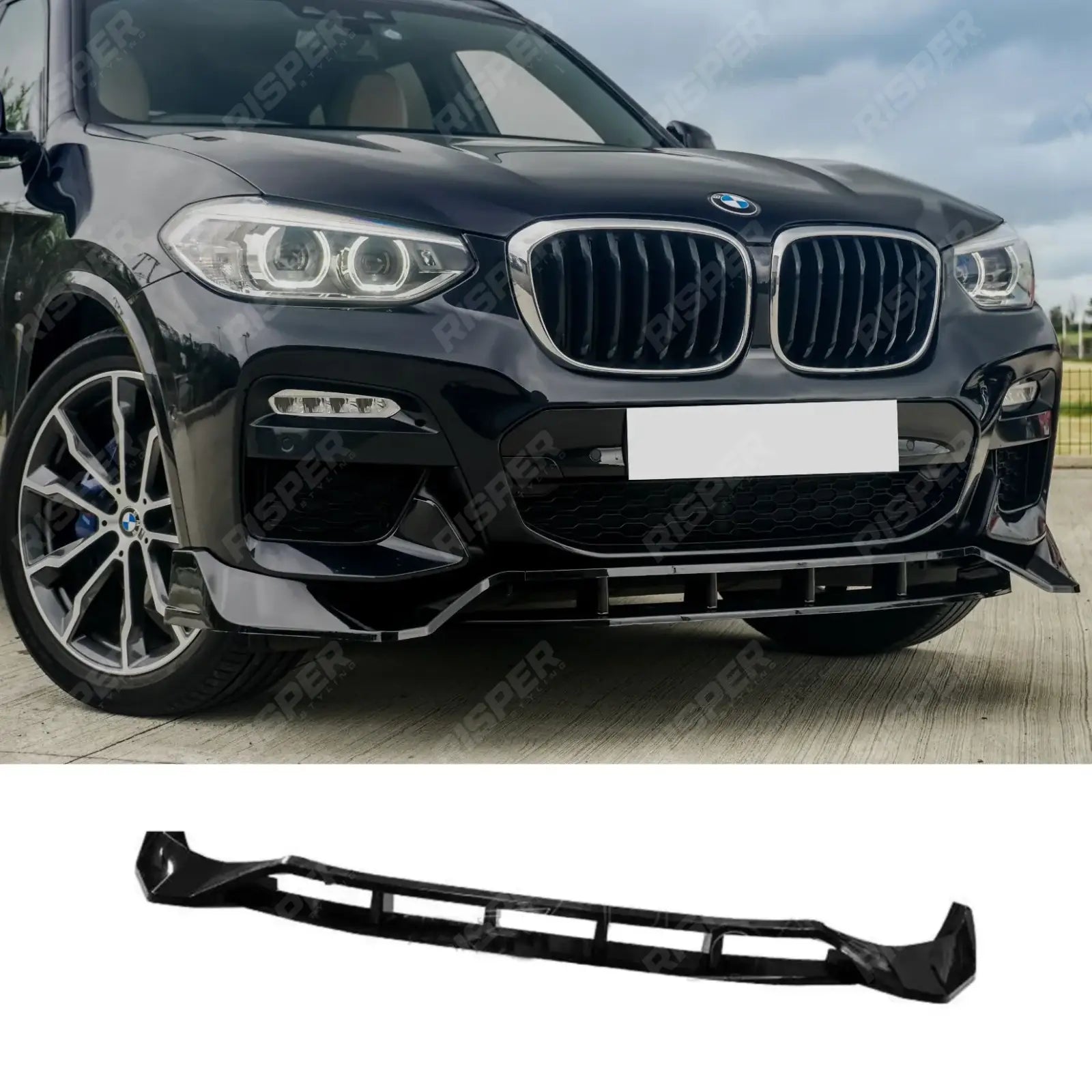 BMW X3 G01 M Sport 2018-2021 - RISPER Front Splitter Lip - Gloss Black Front Splitter