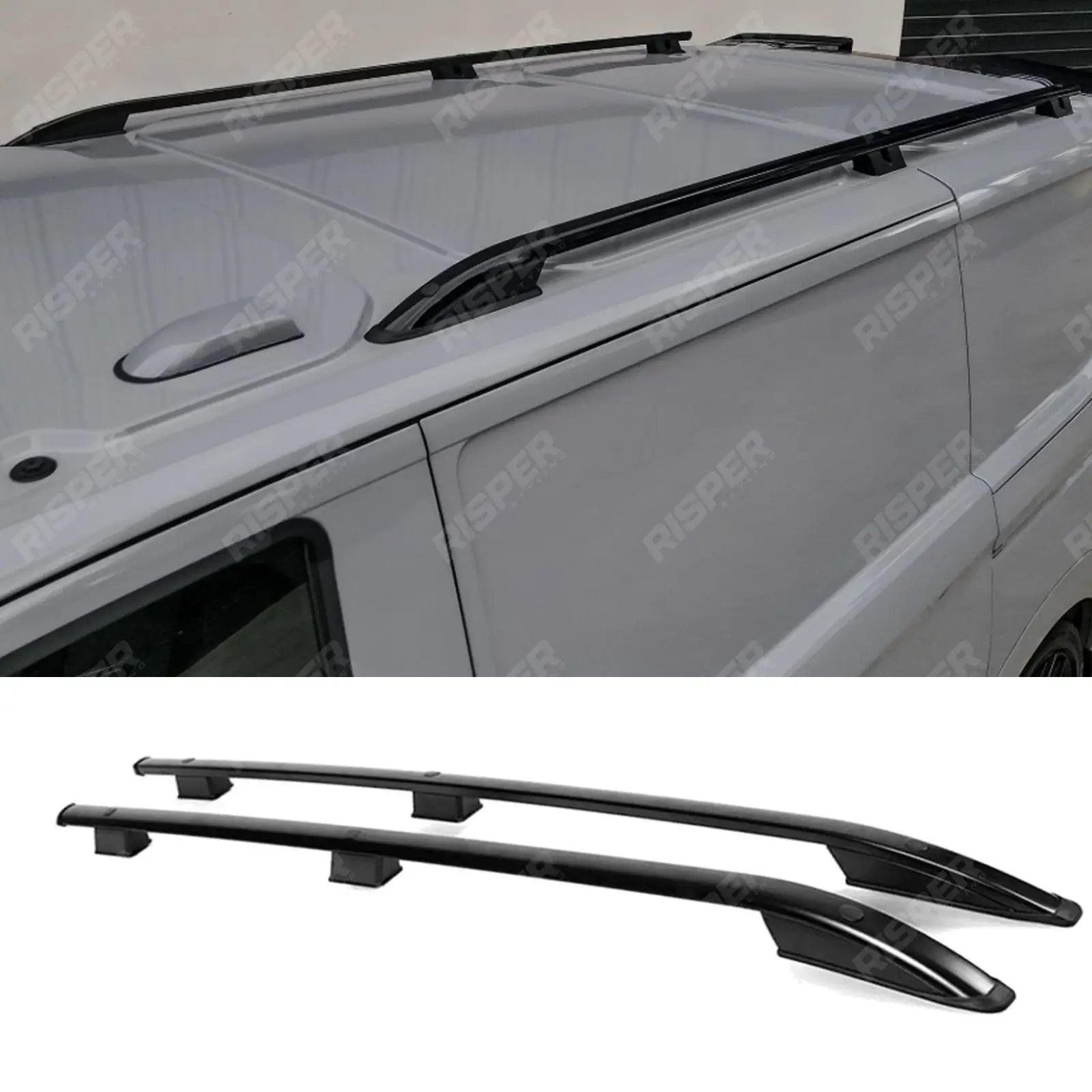 Ford Transit Custom 2024+ SWB Sport Style Roof Rails In Black Roof Rails Main image