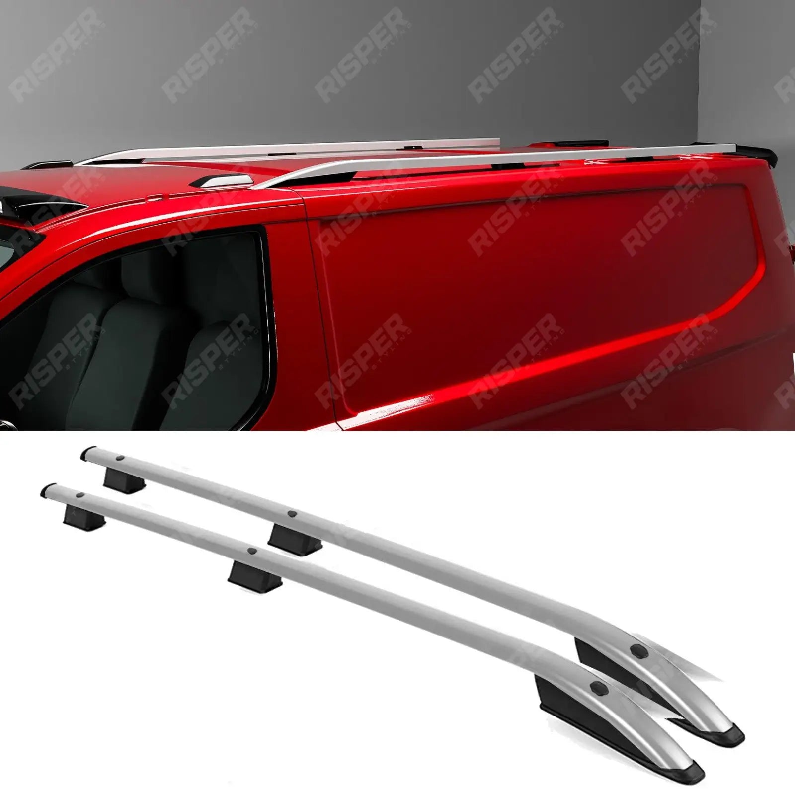 Ford Transit Custom 2024+ SWB Sport Style Roof Rails In Silver Main image