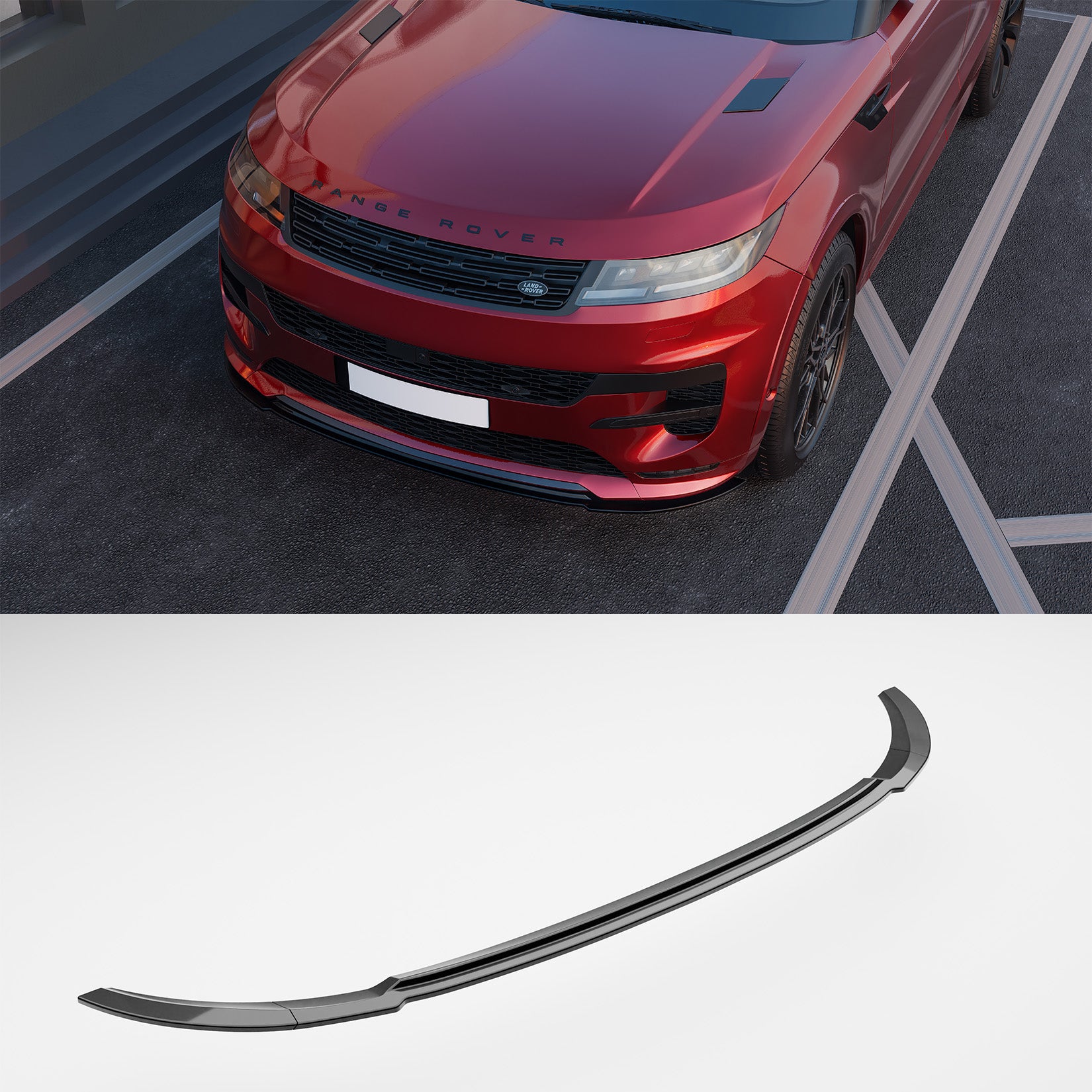 Range Rover Sport L461 2023+ SV Style Front Splitter Lip In Gloss Black ...