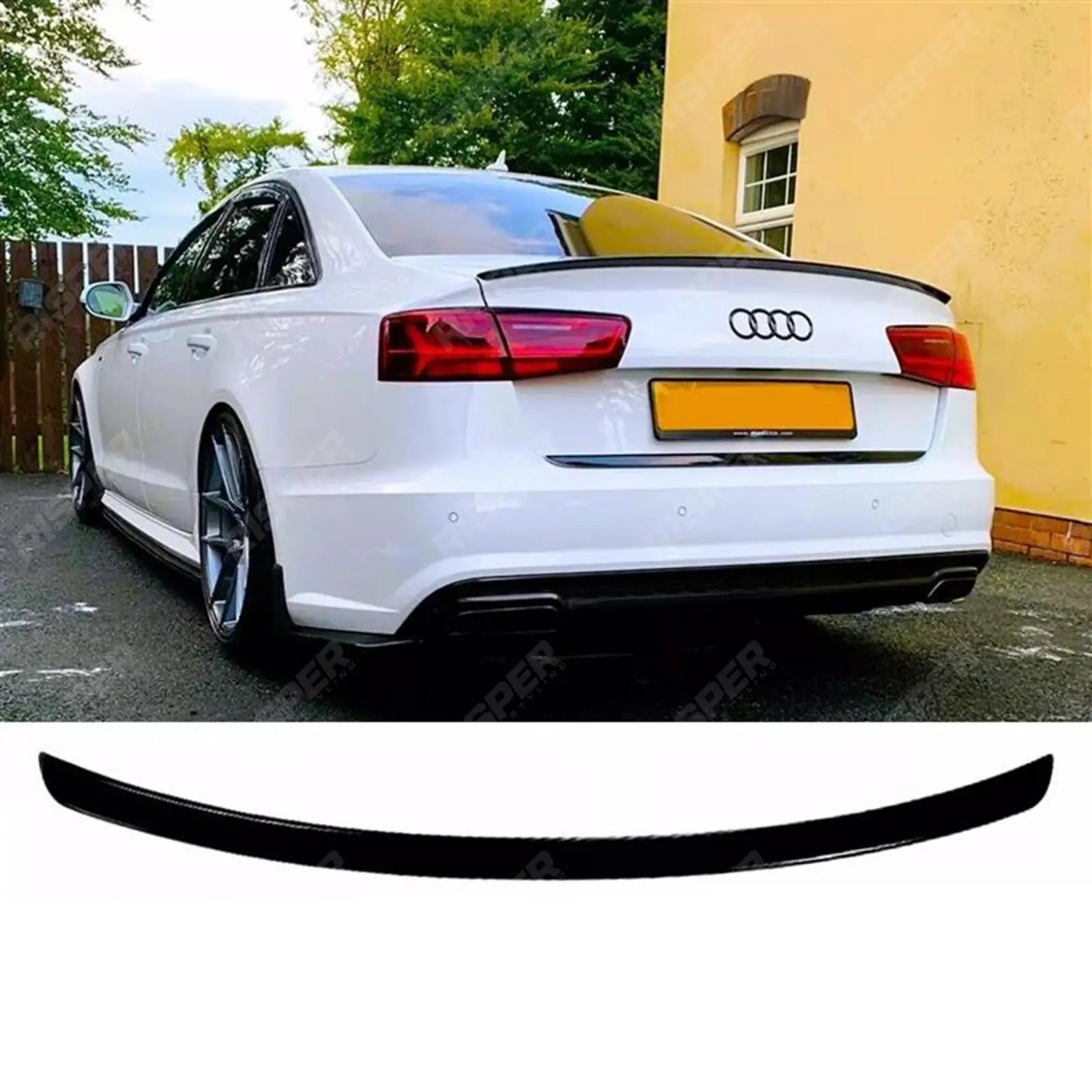 Audi A6 C7 2012-2017 S3 Style Rear Spoiler Lip In Gloss Black Spoiler Main image
