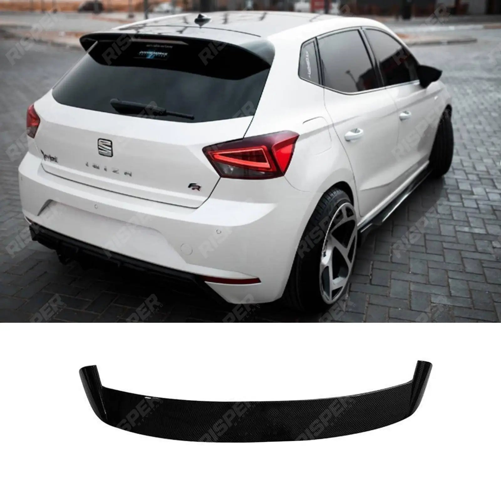 Seat Ibiza 5dr Mk5 6f 2017 - 2022 'cupra Look' Rear Spoiler In Gloss Black