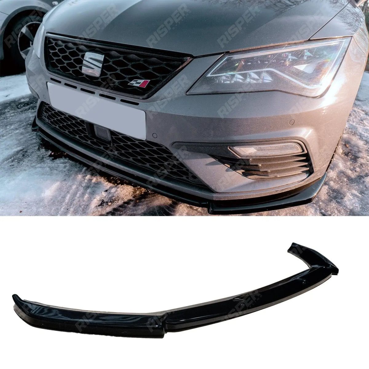 Seat Leon Fr Mk3 / Cupra Mk3 2017 - 2019 - Risper Front Splitter In Gloss Black