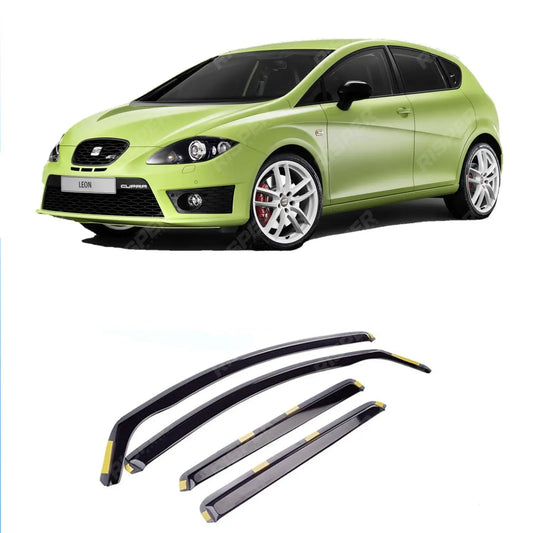 Seat Leon Mk2 2006 - 2012+ - stx Internal Wind Deflectors - Dark Smoke - 4pc