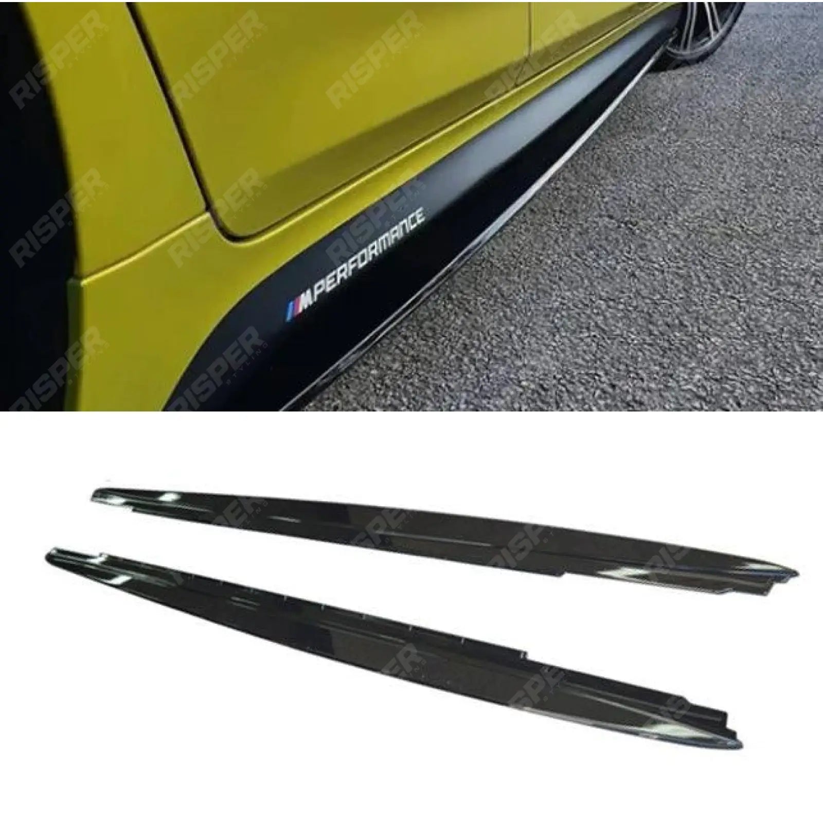 BMW M3 M4 F80 & F82 2014 - 2020 Side Skirt Splitters in Carbon Look