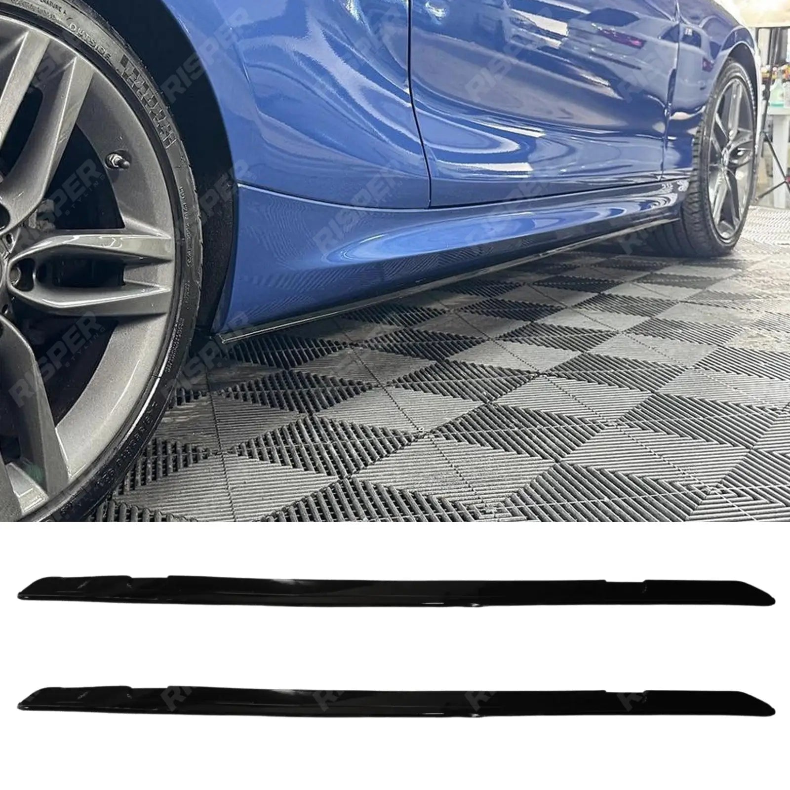 Bmw 2 Series F22 M Sport 2014 - 2021 Side Skirt Splitters In Gloss Black Main image