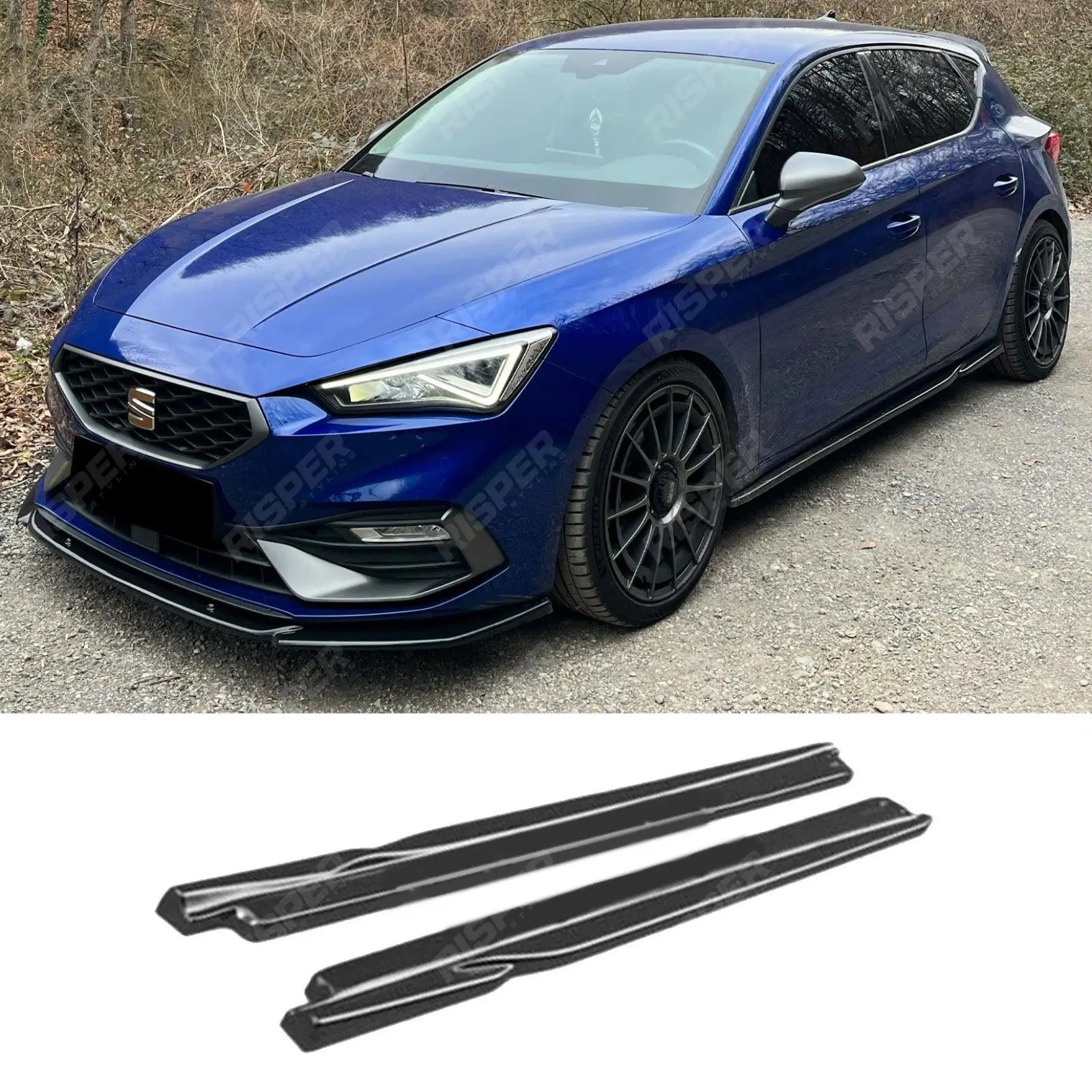 Seat Leon Fr Mk4 2020+ - Risper Side Skirt Splitters In Gloss Black Main image