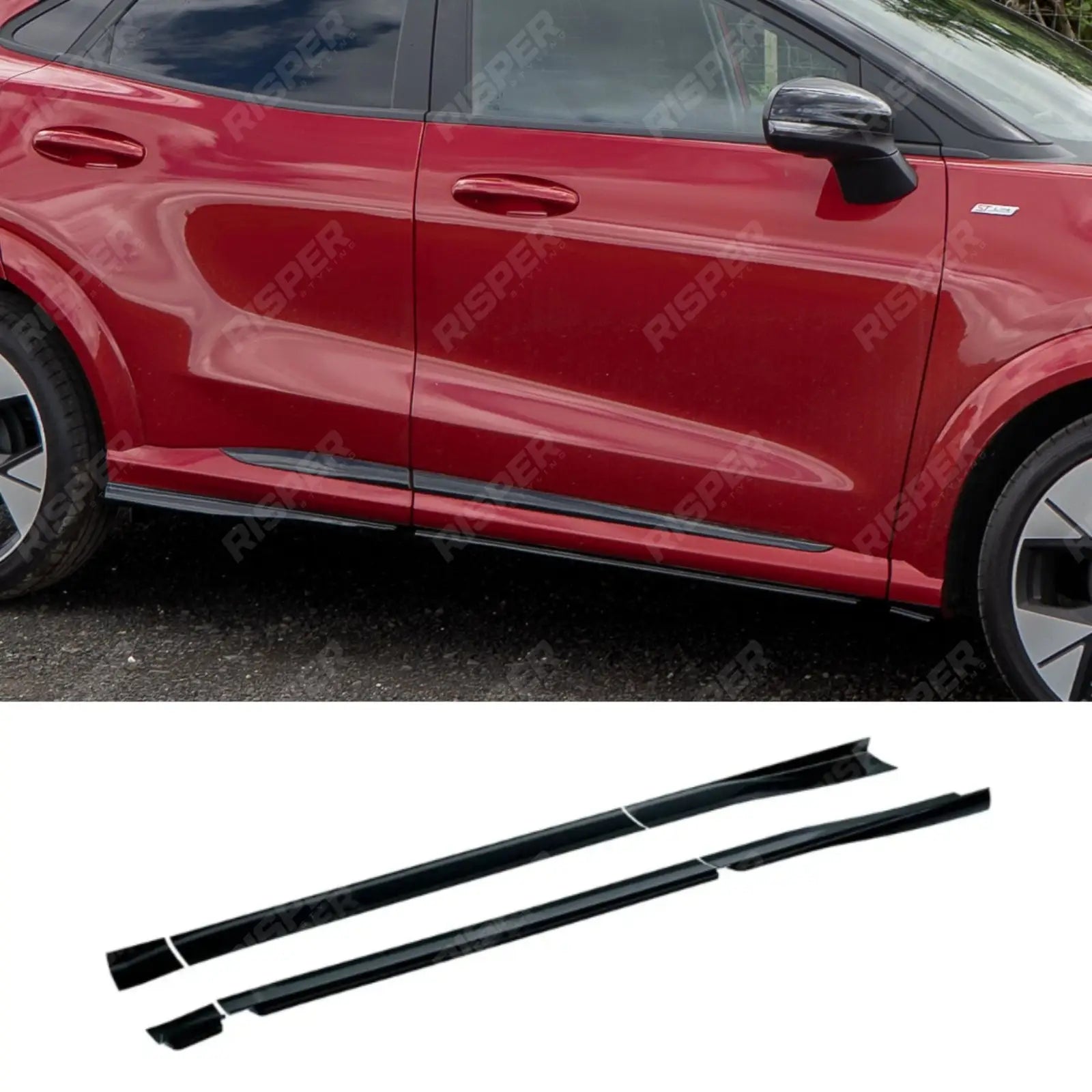 Side Skirt Splitters In Gloss Black For Ford Puma ST Line & ST Line X 2019+ - Side Skirt Splitters Main image