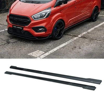 Side Skirt Splitters In Gloss Black For Ford Transit Custom Mk1 Facelift SWB 2017-2023 - Side Skirt Splitters