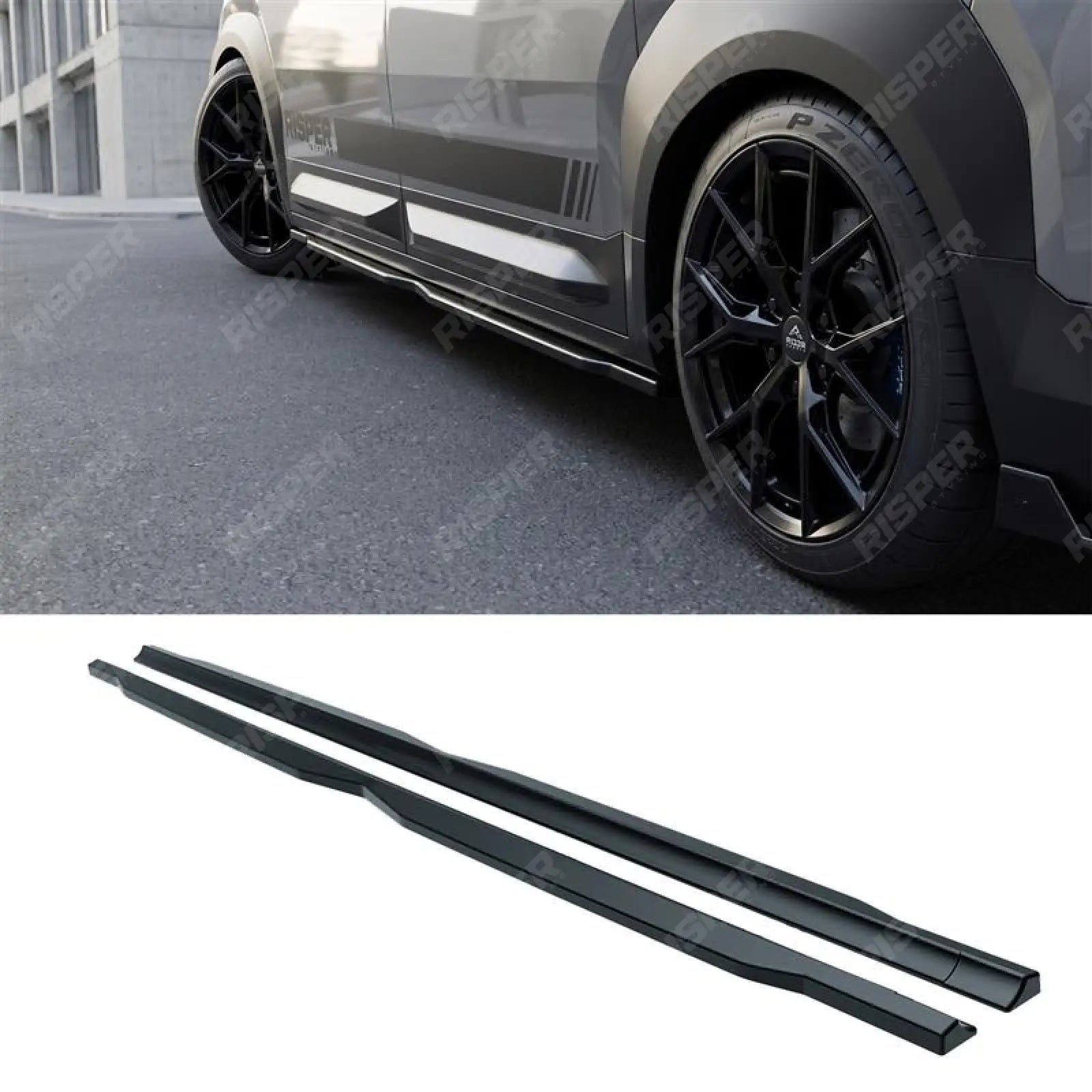 Side Skirt Splitters in Gloss Black For Kia Pv5 Cargo 2025+ - Side Skirt Splitters