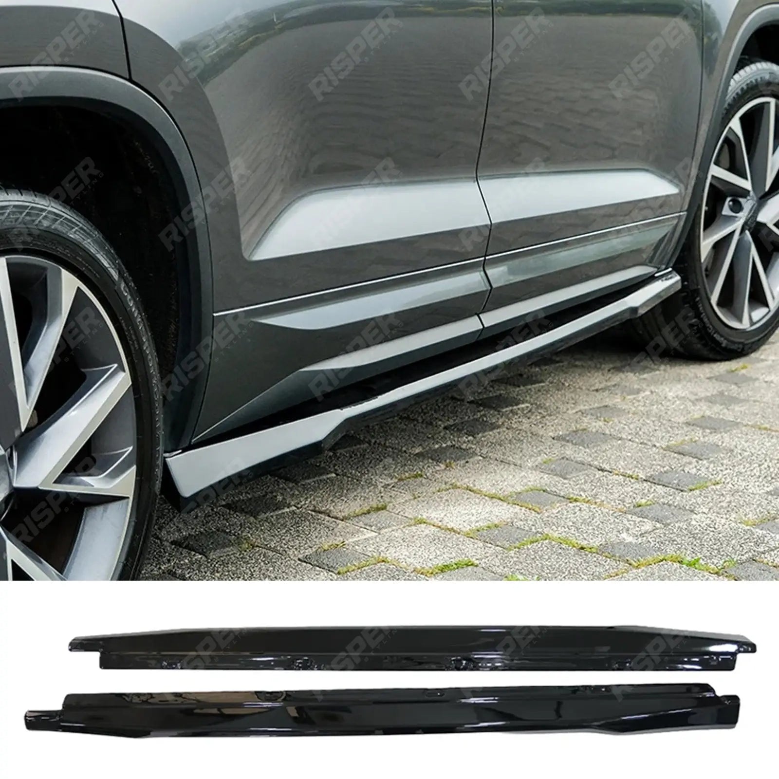 Side Skirts (2 Pcs) For Skoda Kodiaq Sportline Mk1 Facelift 2021-2023 - Side Skirt Splitters