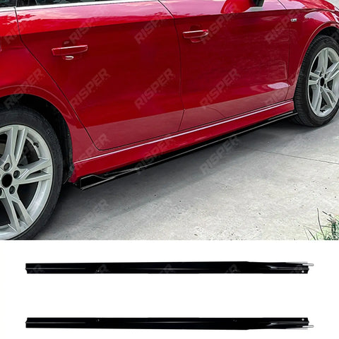 Side Skirts in Gloss Black For Audi A3 S3 8v 2013-2020 S LINE - Side Skirt Splitters